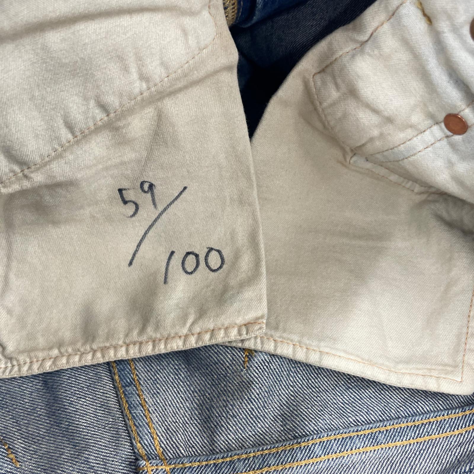 デニムパンツ SC SUBCULTURE 100本限定 66 加工セルヴィッジ-1 1 ブルー
