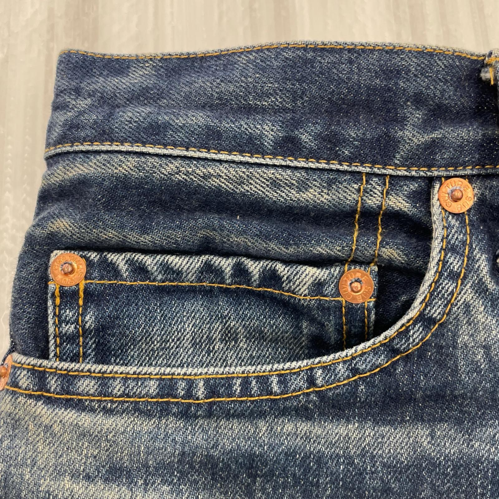 デニムパンツ SC SUBCULTURE 100本限定 66 加工セルヴィッジ-1 1 ブルー