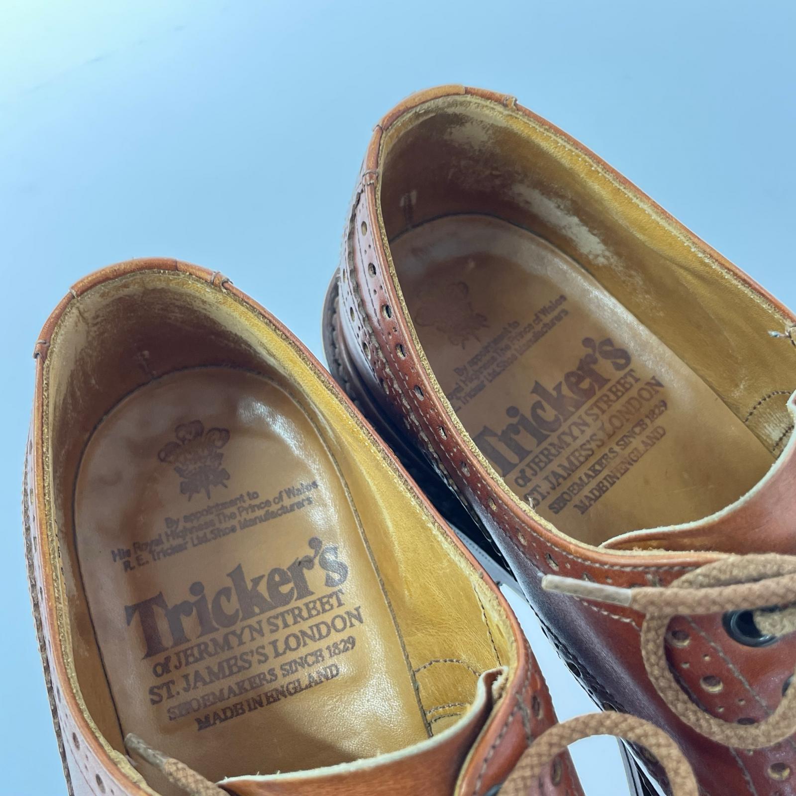 シューズ Tricker's M5633 BOURTON ウィングチップメダリオンシューズ 8 キャメル