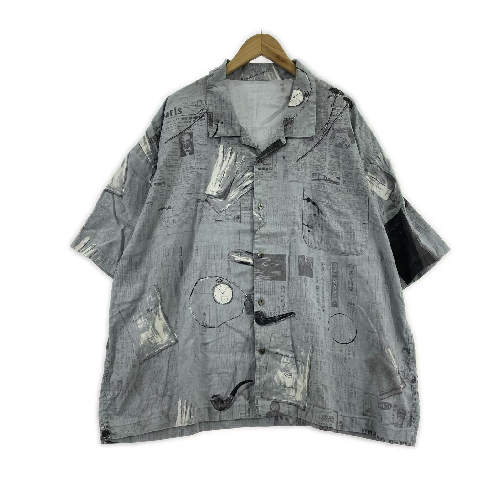半袖シャツ MONSIEUR KURATA COTTON LINEN グレー (XL) グレー