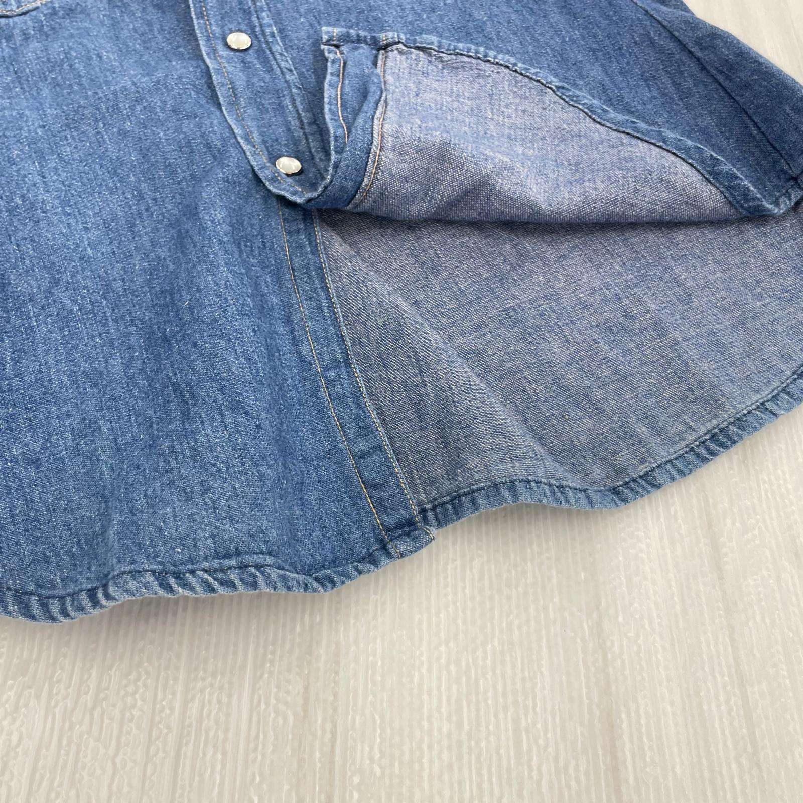 半袖シャツ 70s デニムウエスタンシャツ IDG S S ブルー