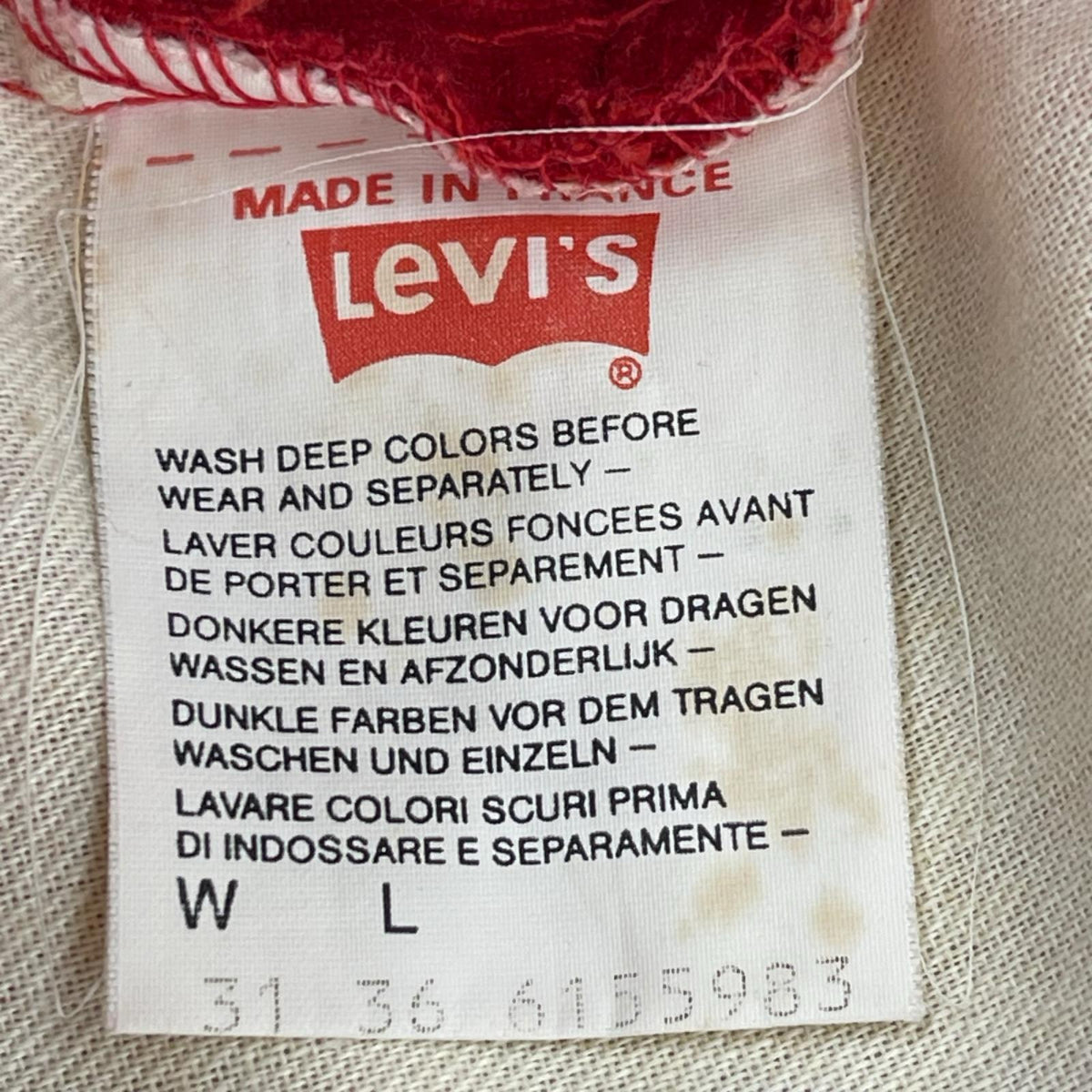 パンツ 90s フランス製 615 コーデュロイ 赤 レッド