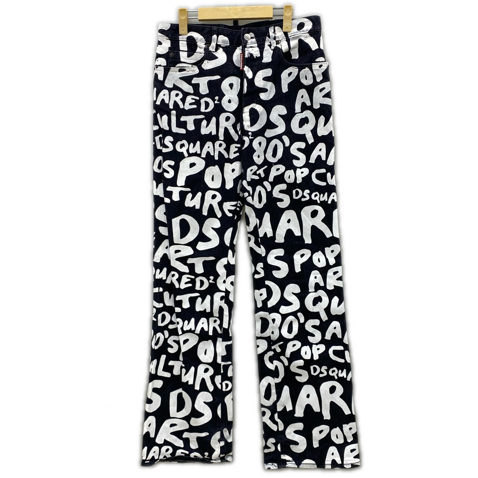 デニムパンツ ROADIE JEAN ペイント w30 38 ブラック