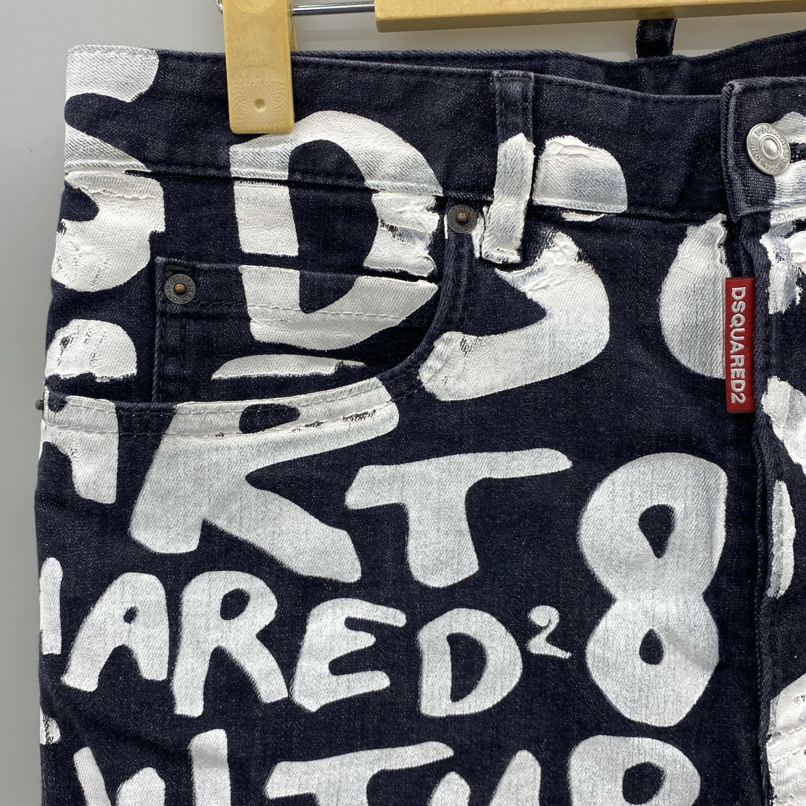 デニムパンツ ROADIE JEAN ペイント w30 38 ブラック