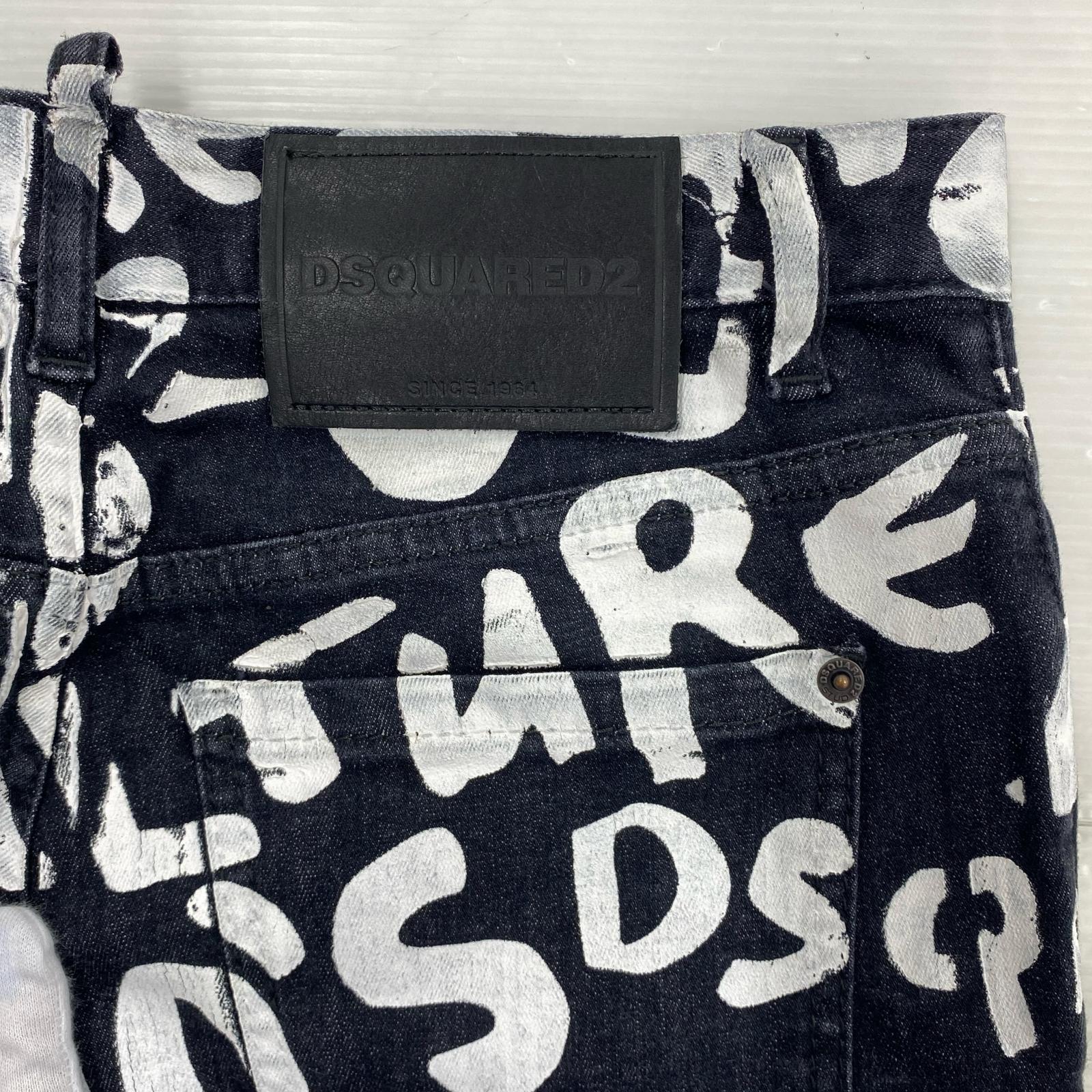 デニムパンツ ROADIE JEAN ペイント w30 38 ブラック