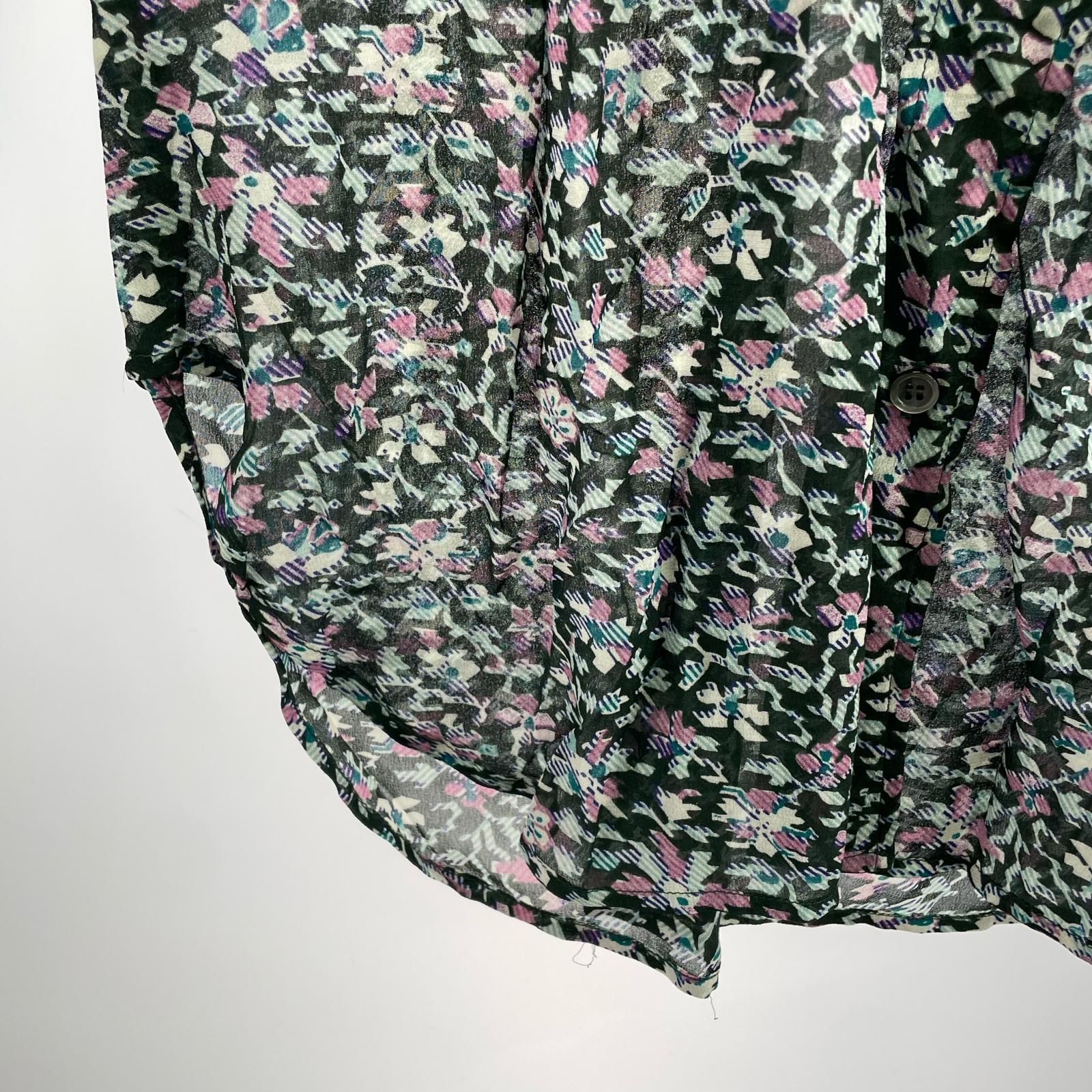 長袖シャツ シアー花柄シャツ 34