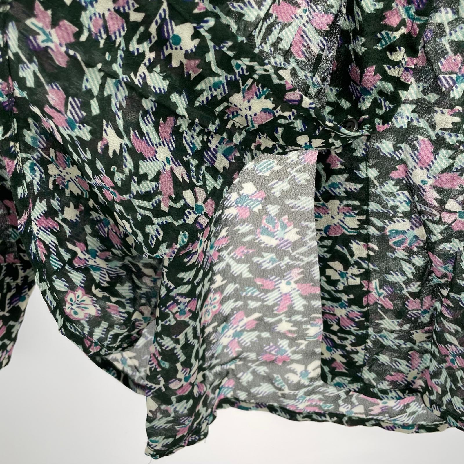 長袖シャツ シアー花柄シャツ 34