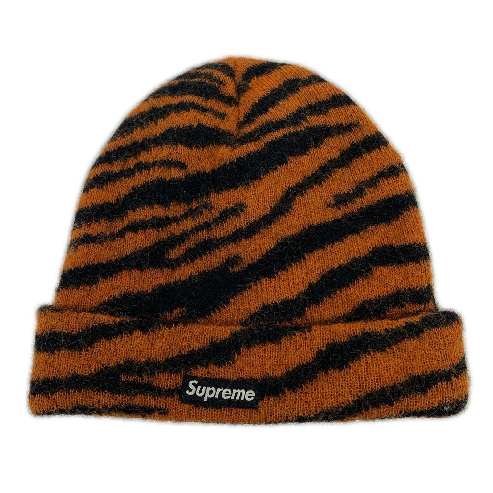 ニットキャップ 20FW Mohair Tiger Stripe ブラウン