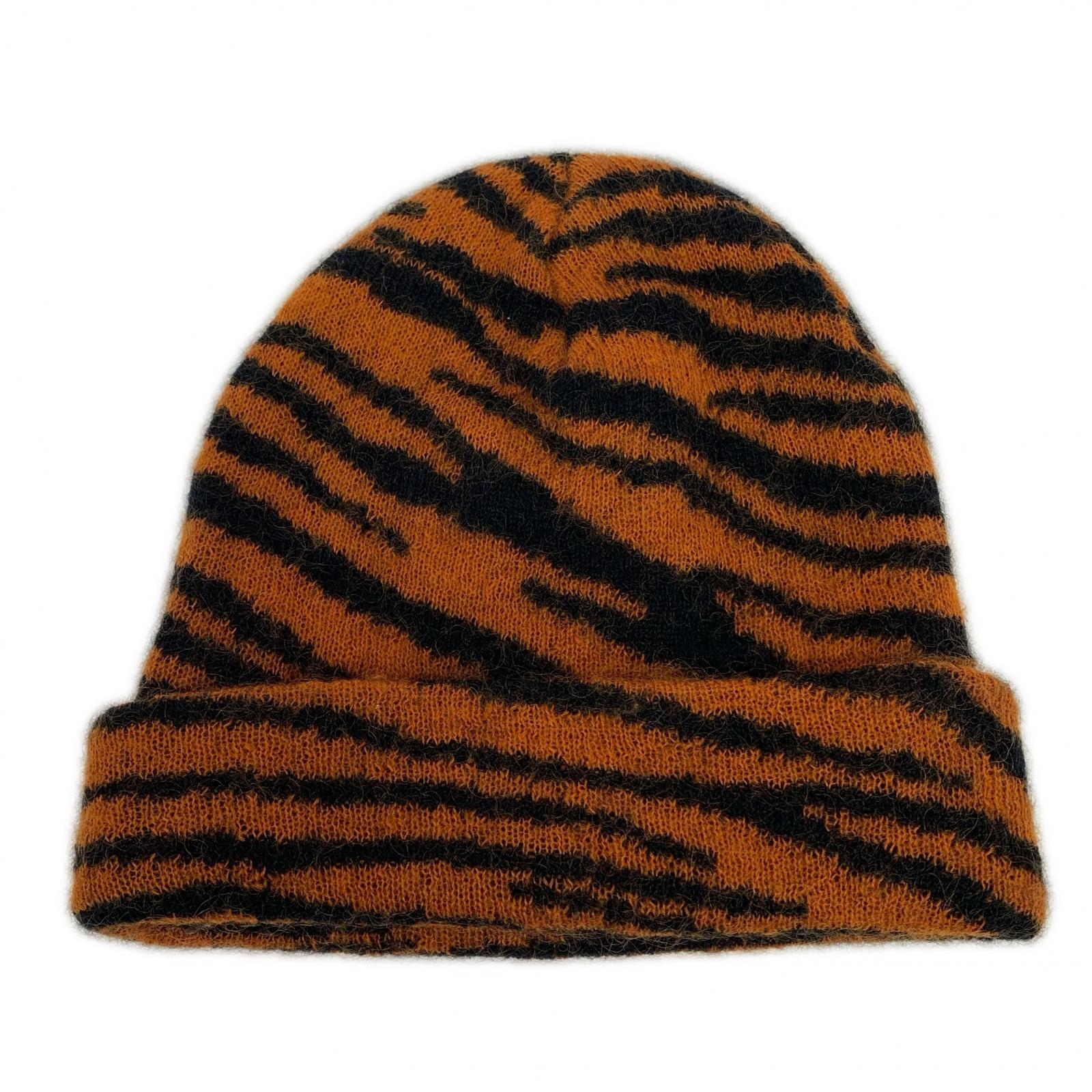 ニットキャップ 20FW Mohair Tiger Stripe ブラウン