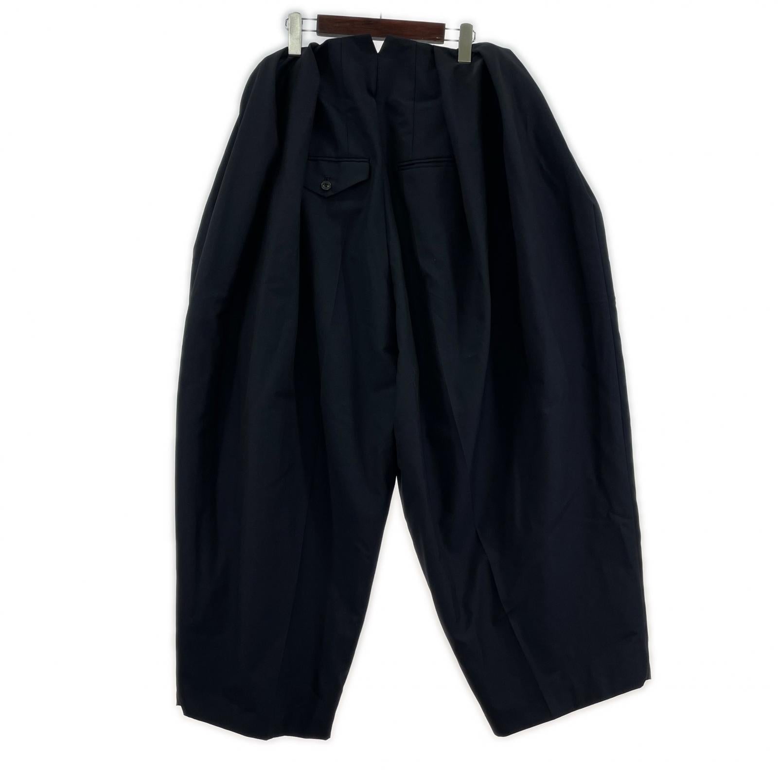 パンツ 25AW Wool mohair bonding wide pants 34 34 ネイビー