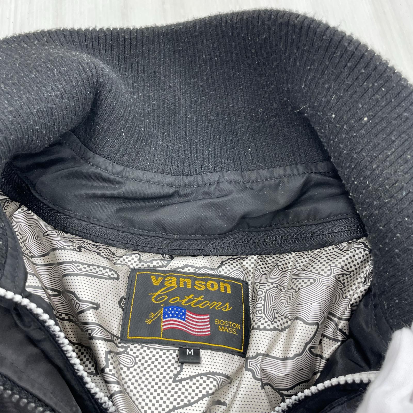 ジャケット MA-1 中綿 ナイロン 総柄 (M) M ブラック