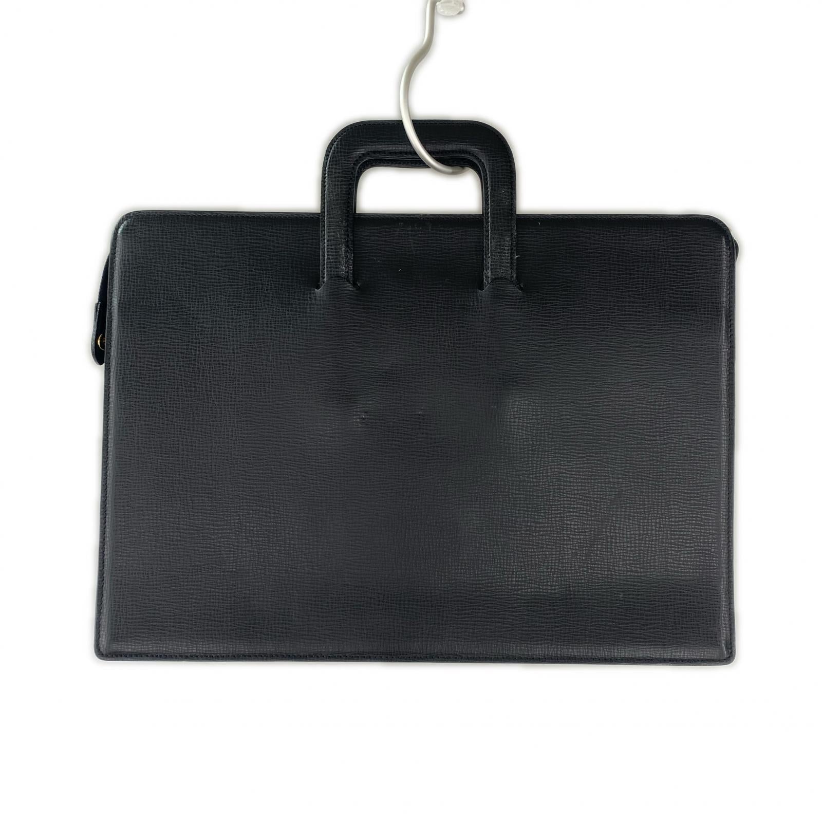 ブリーフケース Burberrys レザースクエアブリーフケース BLK ブラック