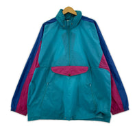 ジャケット 80-90s 万国旗タグ アノラックパーカ GRN/BLU/PPL L L ブルー