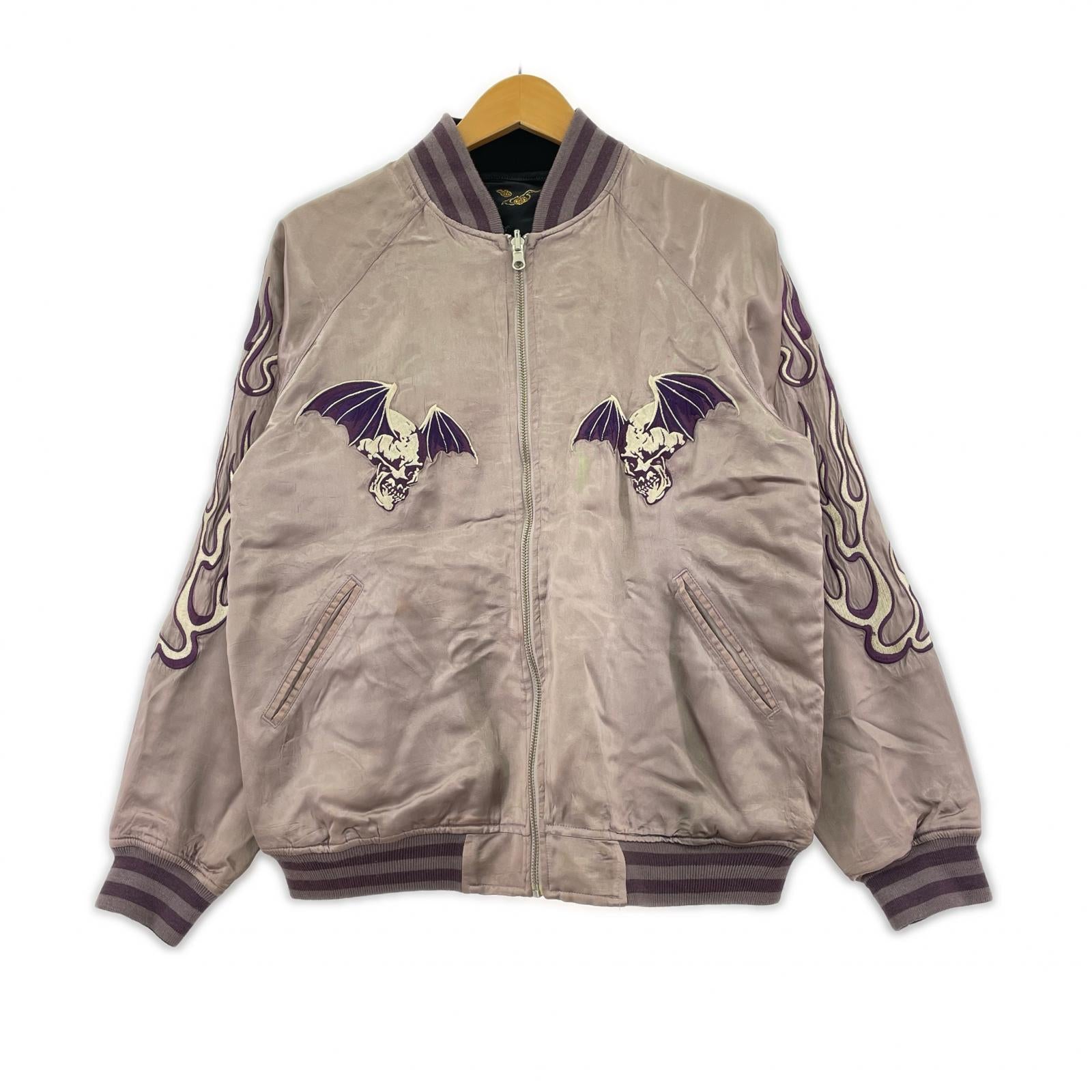 ブルゾン 絡繰魂 リバーシブルスカジャン PPL/BLK M M