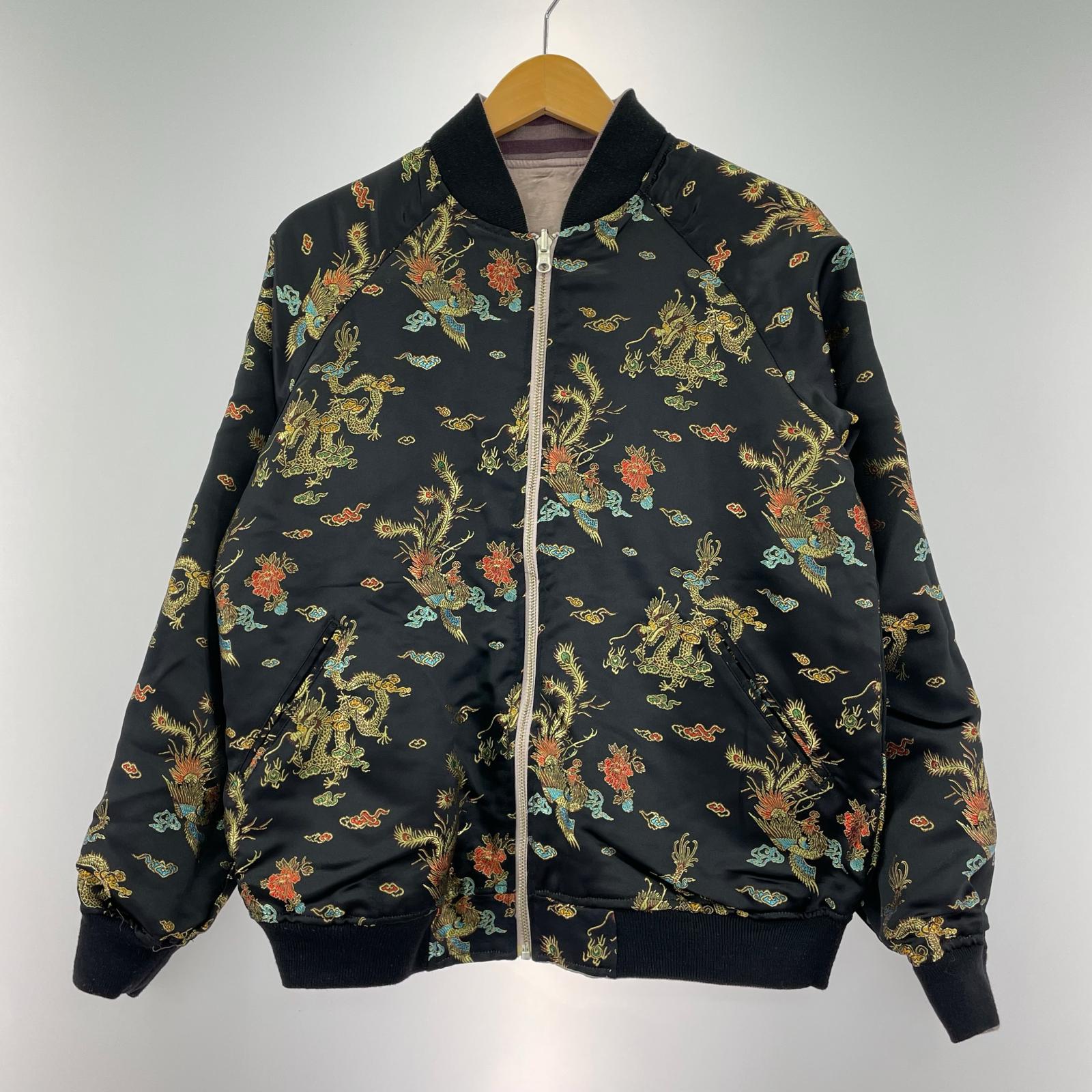 ブルゾン 絡繰魂 リバーシブルスカジャン PPL/BLK M M