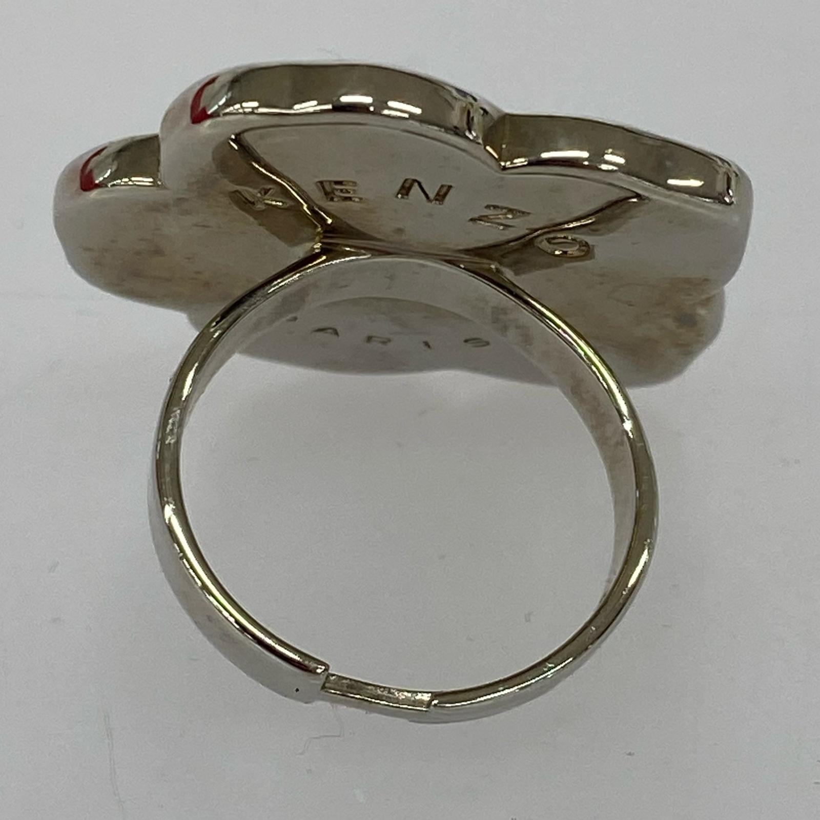 リング・指輪 KENZO Crest Boke Flower Ring フラワーリング #12 レッド