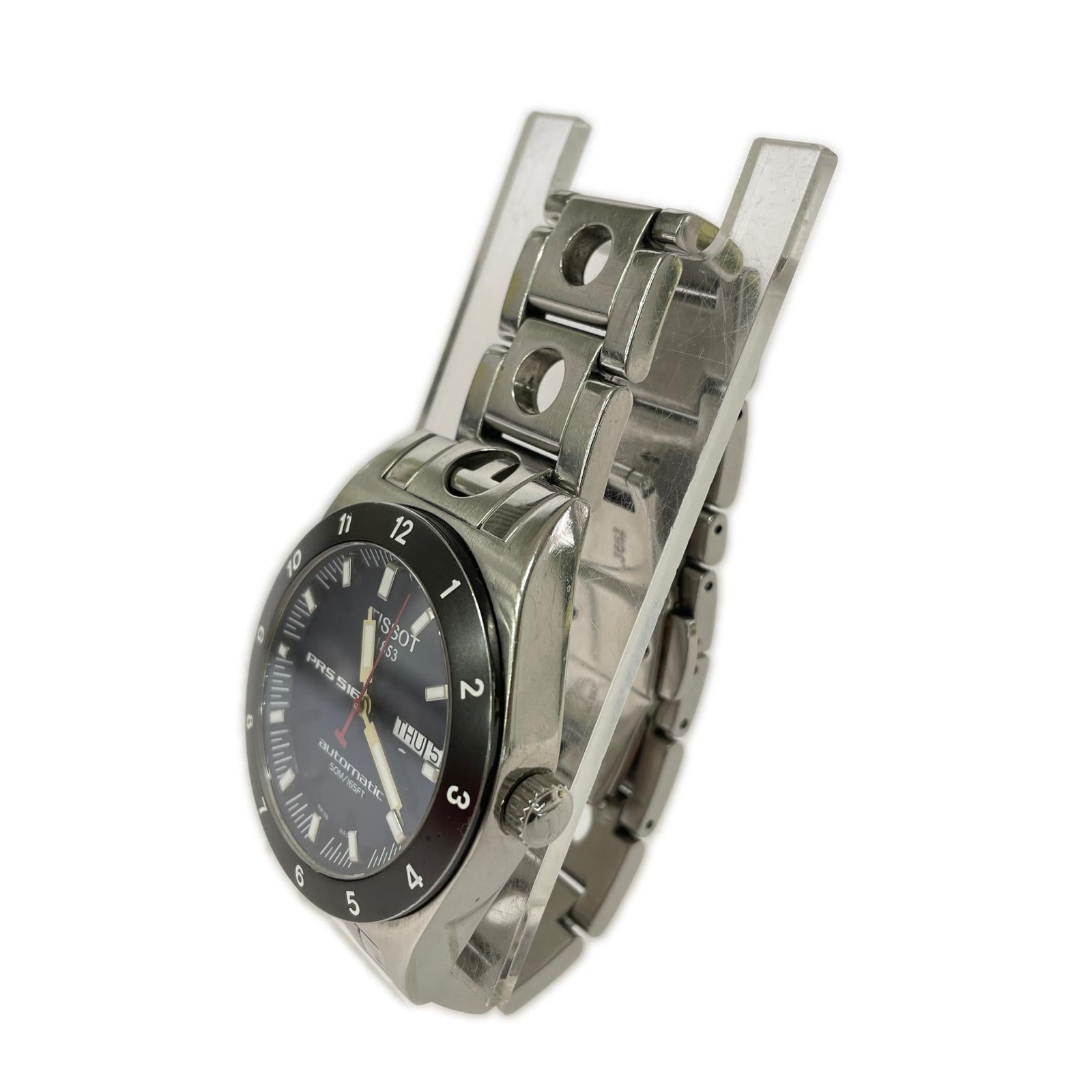 腕時計 TISSOT PRS516 デイデイト 裏スケ 自動巻 ネイビー