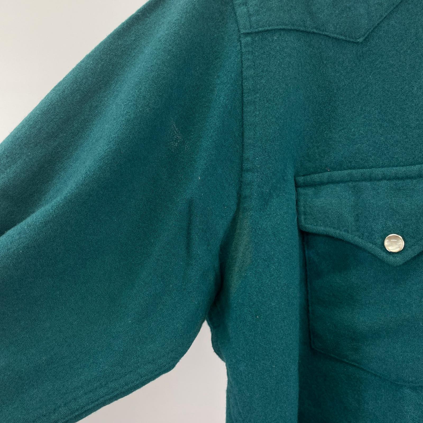 長袖シャツ 70s PENDLETON 米国製 緑 L L グリーン