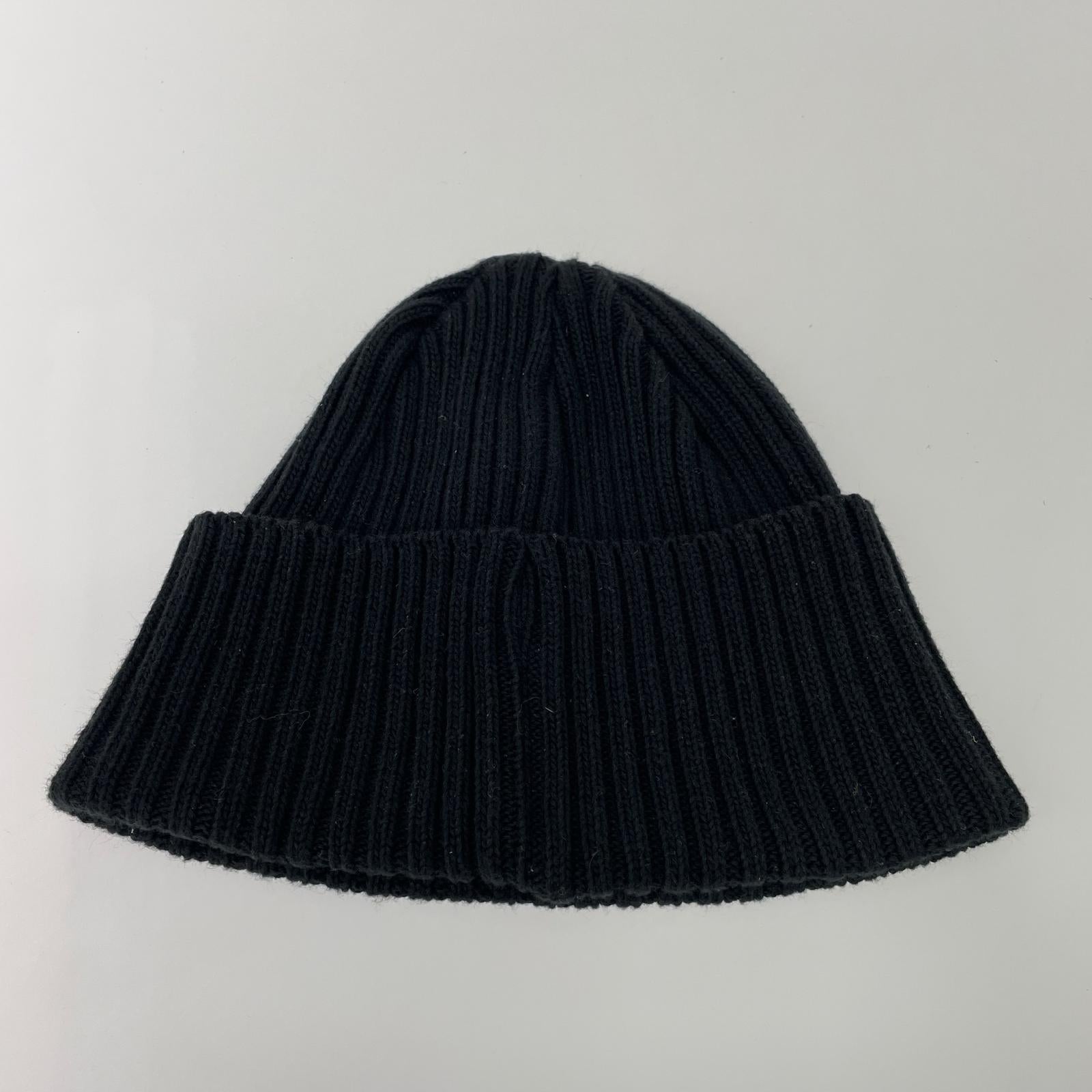 ニットキャップ Ribbed Small Box Logo Beanie 黒 ブラック