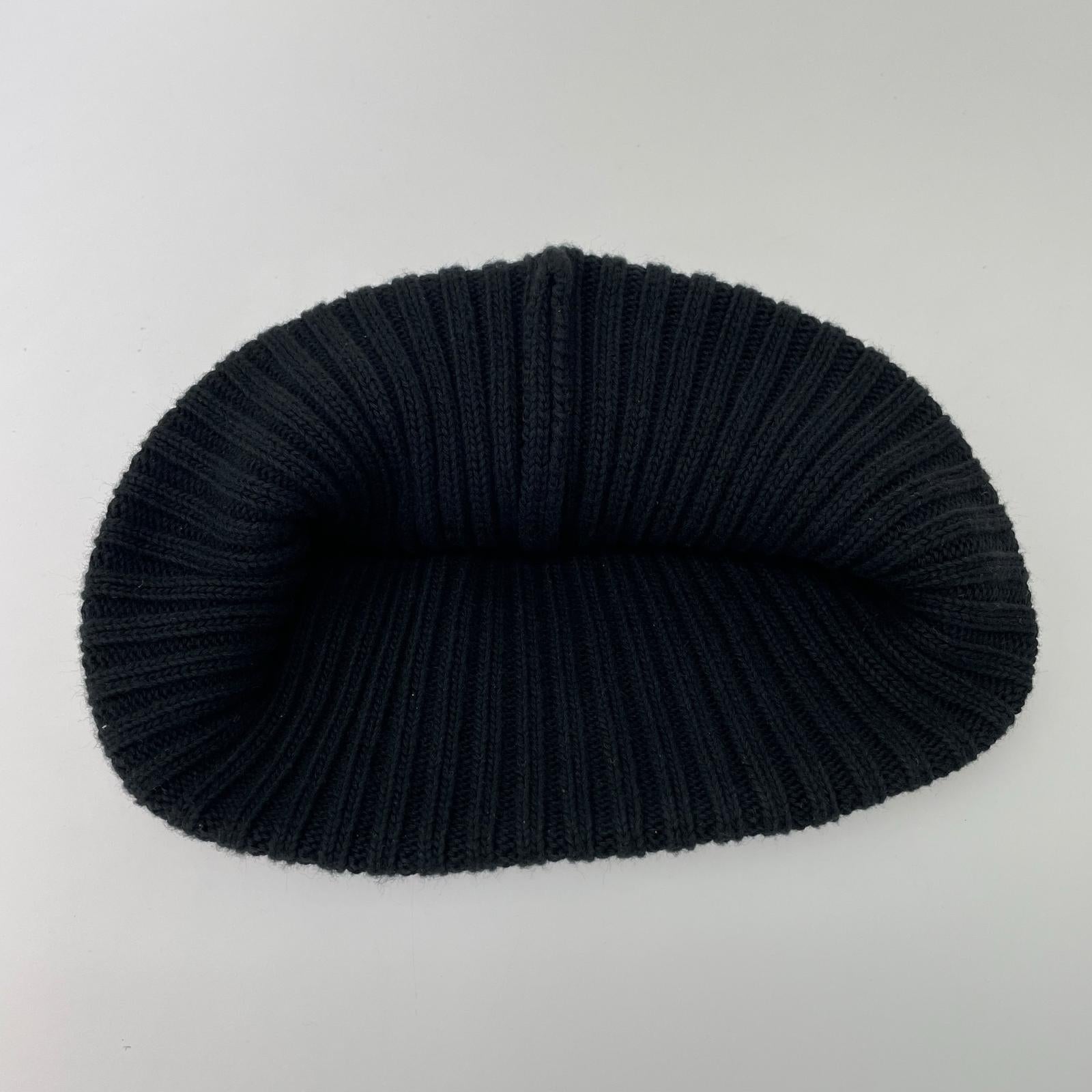 ニットキャップ Ribbed Small Box Logo Beanie 黒 ブラック