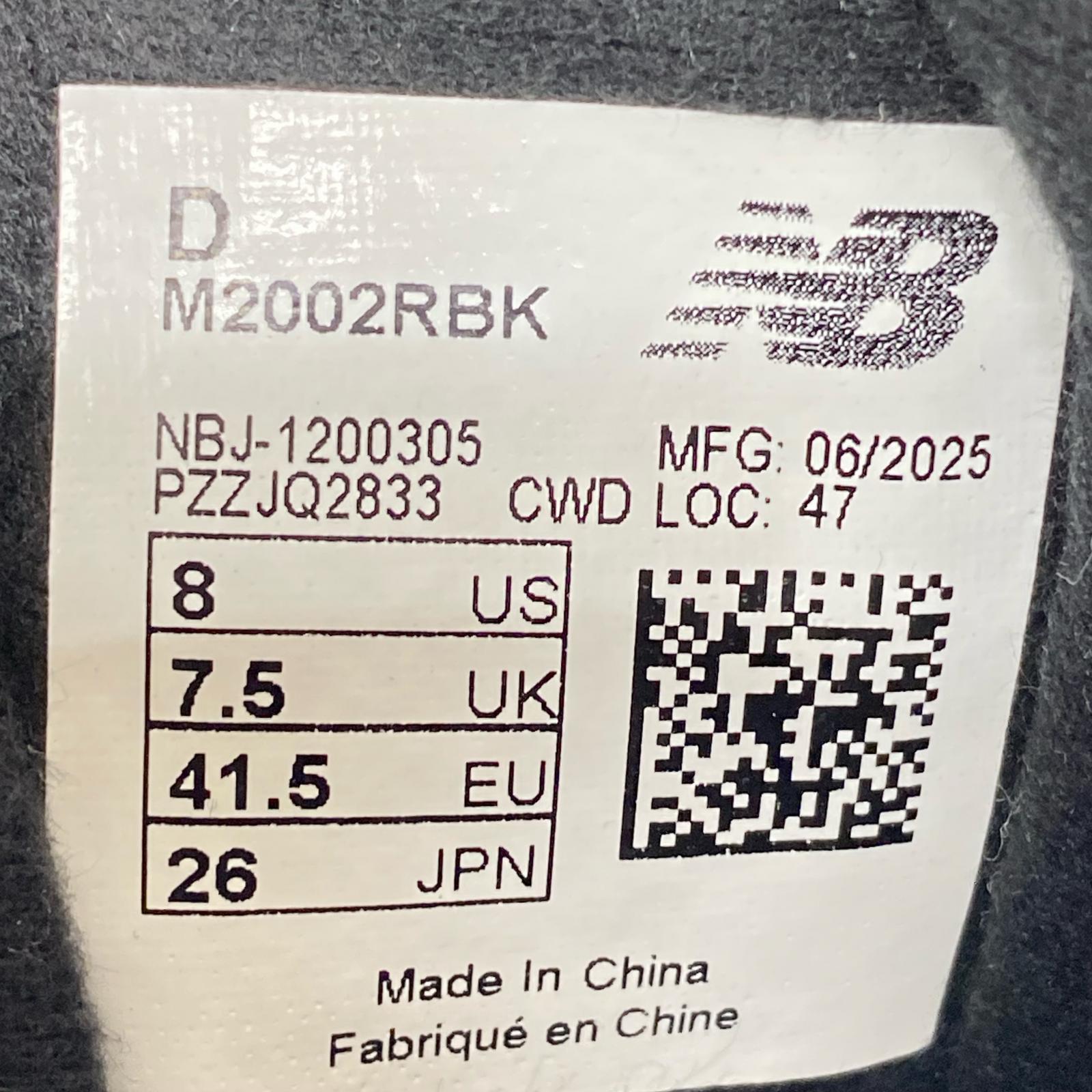 スニーカー M2002RBK 26.0cm 26cm (US8 UK7 1/2 EU42) ブラック