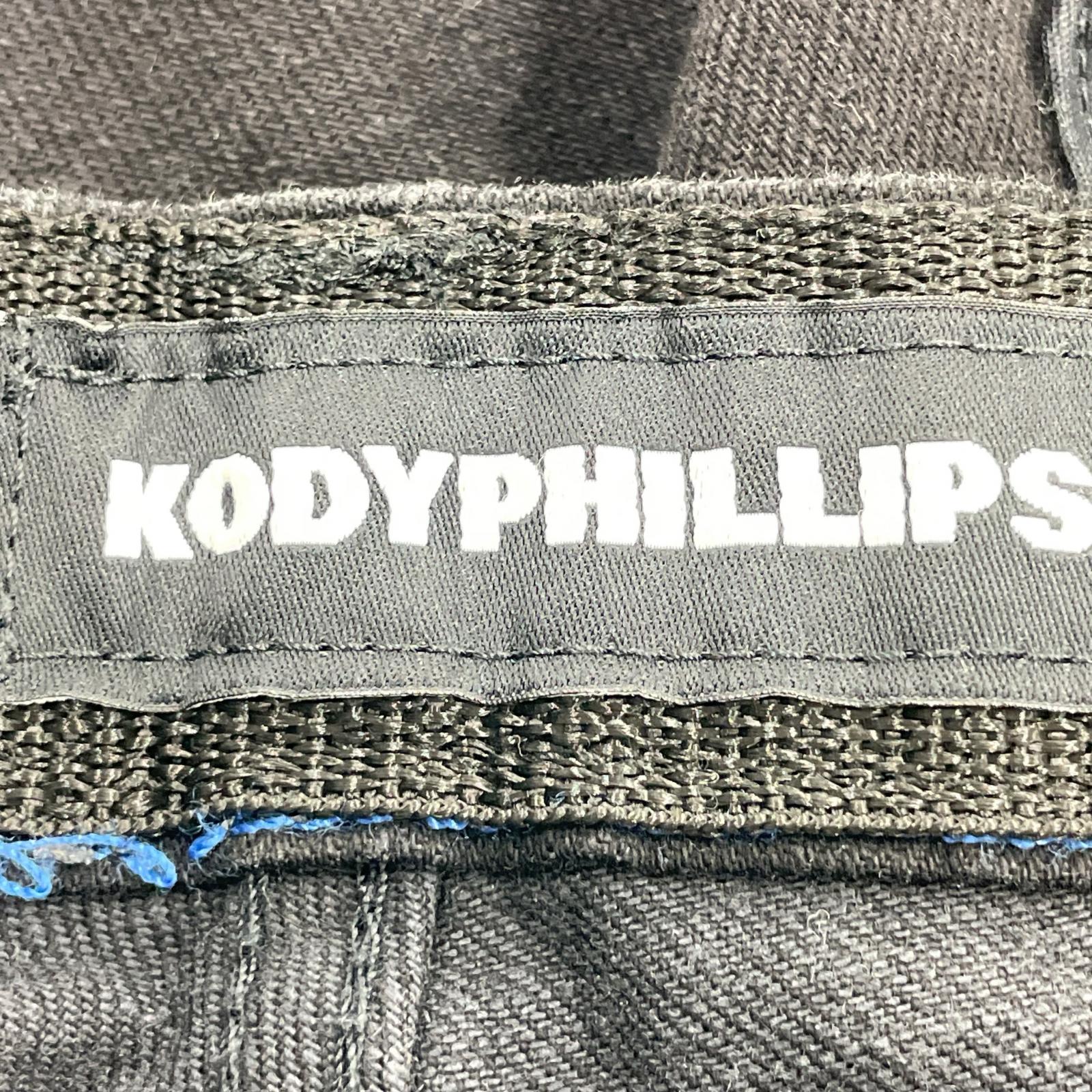 デニムパンツ KODY PHILLIPS ボンテージカーゴデニムパンツ 黒 ブラック