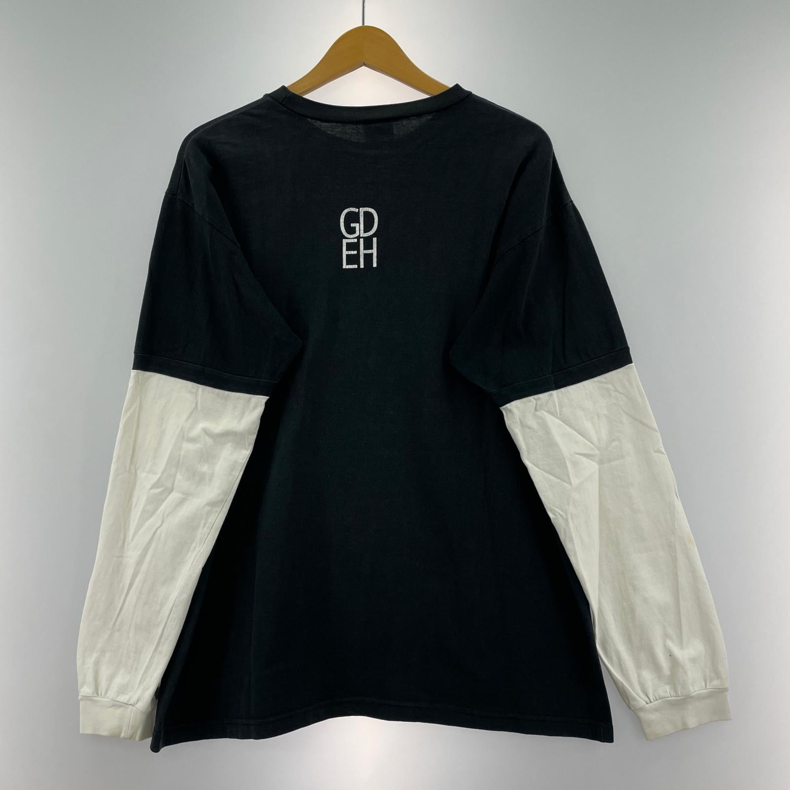 長袖Tシャツ 00s GOODENOUGH GDEHロゴ 切替し L/S TEE L ブラック