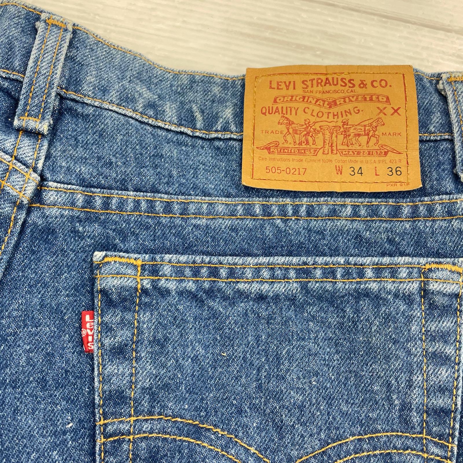 デニムパンツ 90s USA製 Lot505 34 ブルー