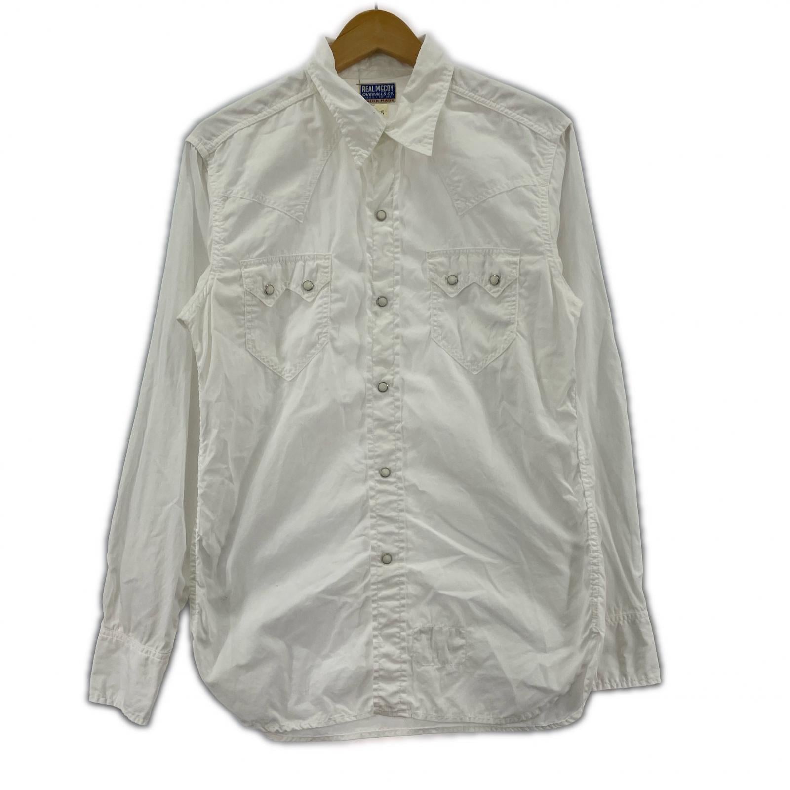 長袖シャツ L/S ウエスタンシャツ コットン ホワイト SIZE:15 ホワイト