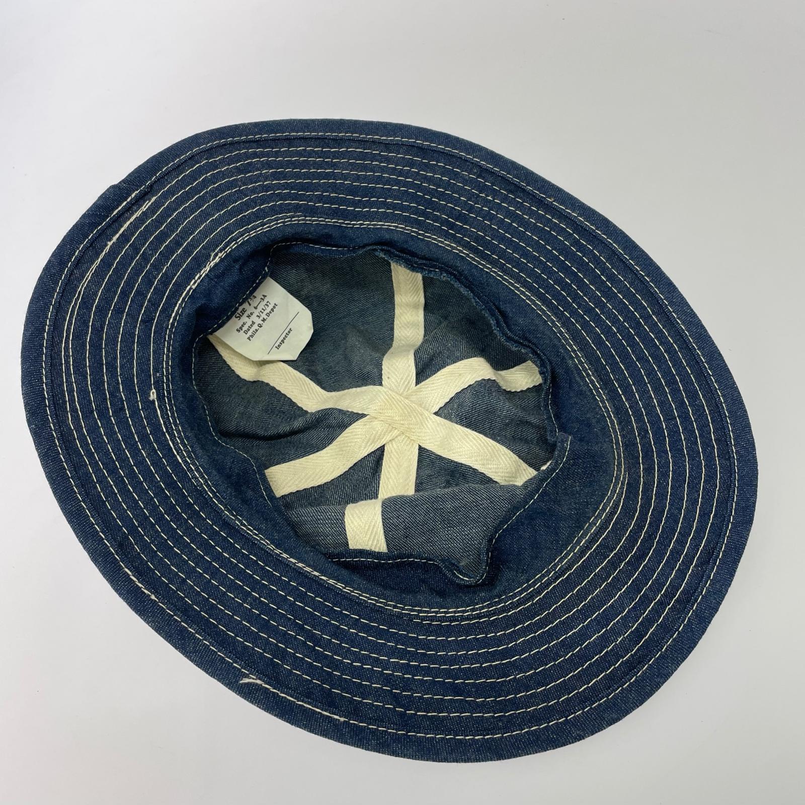 ハット DENIM ARMY HAT SIZE:7 3/4 ネイビー