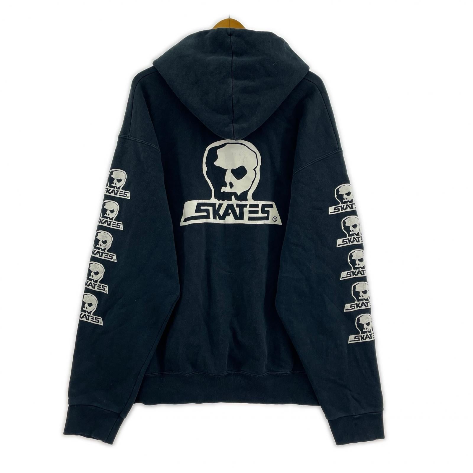 パーカー 90s SKULL SKATES パーカー 黒 ブラック