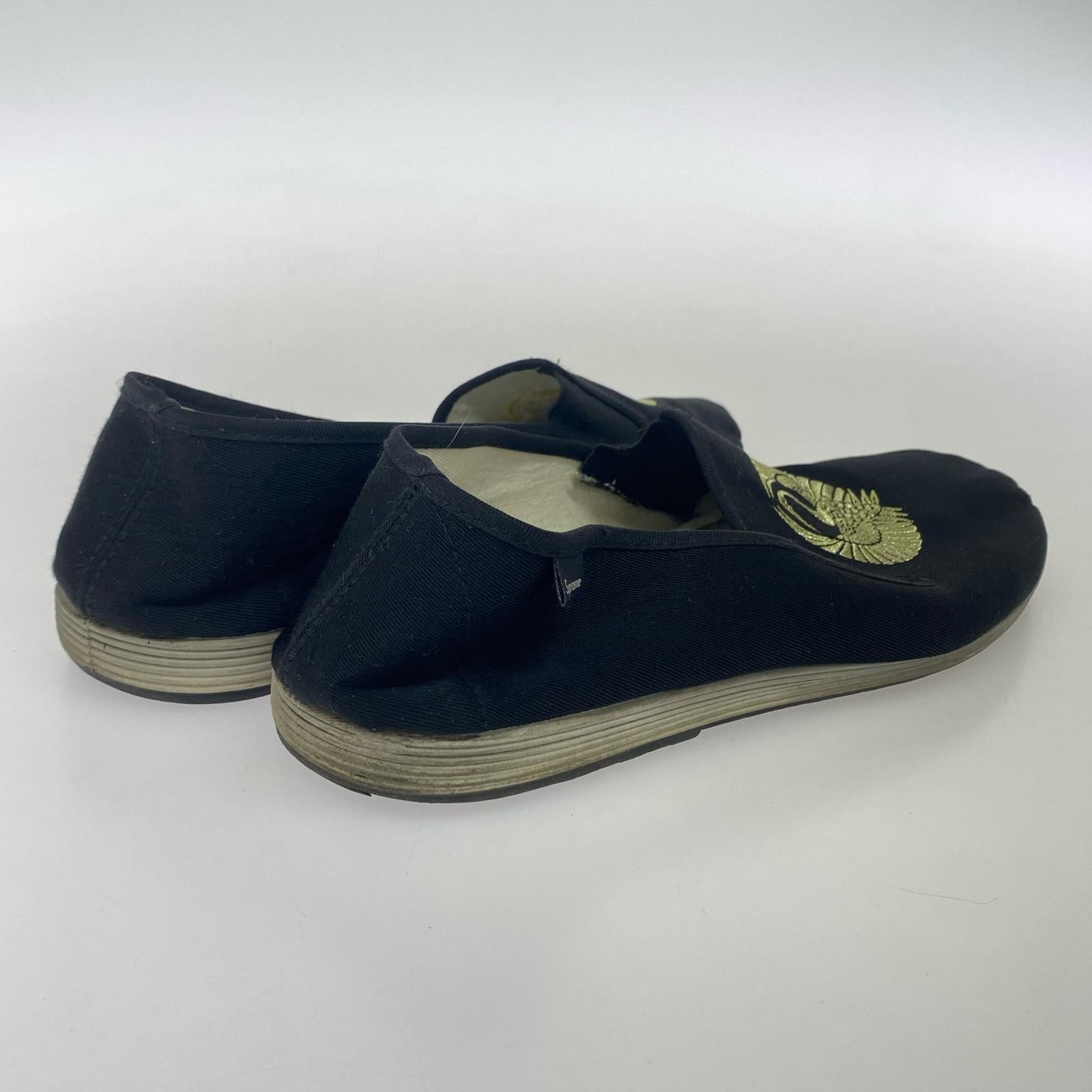 シューズ Supreme×Sasquatchfabrix. 16ss Crane Slip-on 鶴刺繍スリッポン 28㎝ ブラック