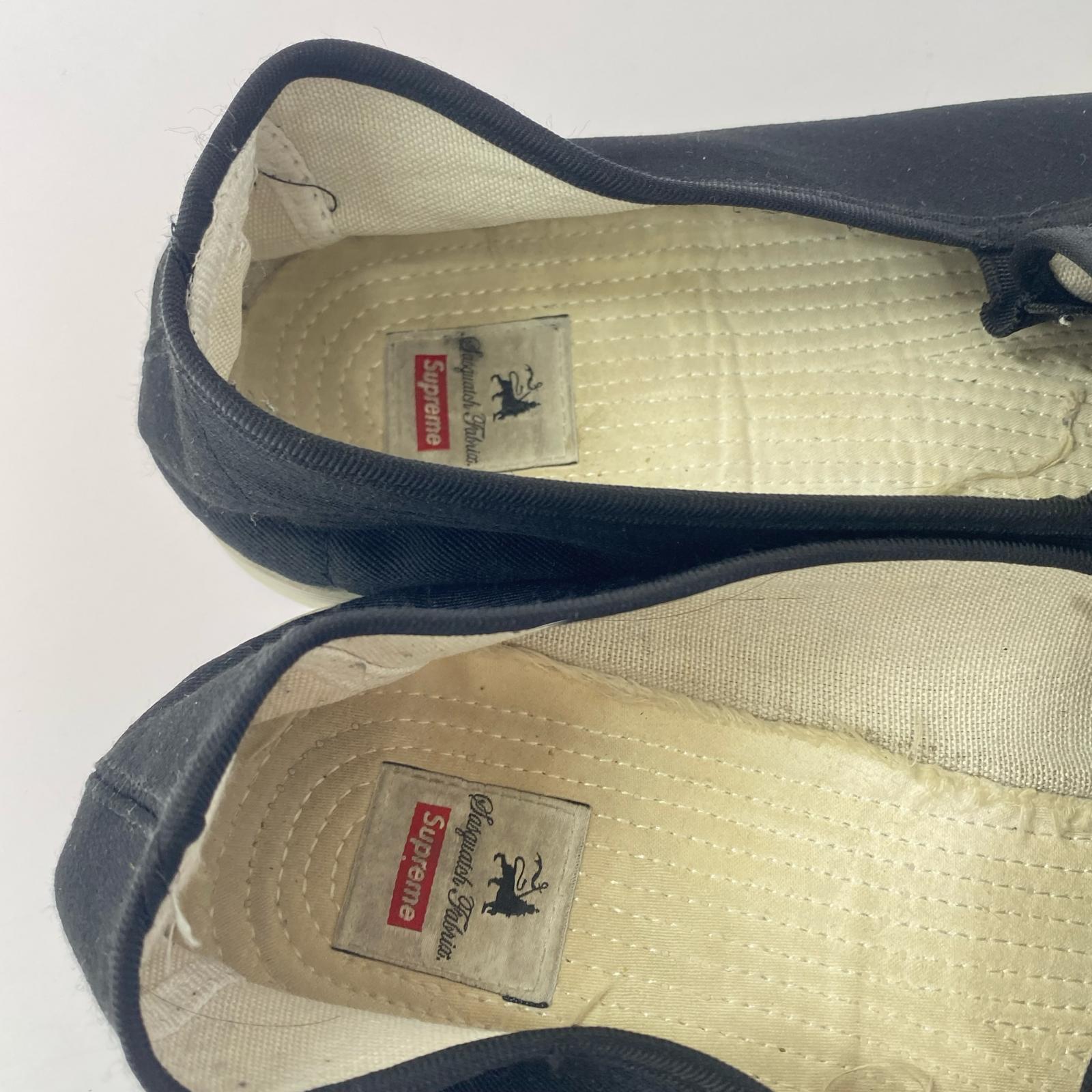 シューズ Supreme×Sasquatchfabrix. 16ss Crane Slip-on 鶴刺繍スリッポン 28㎝ ブラック