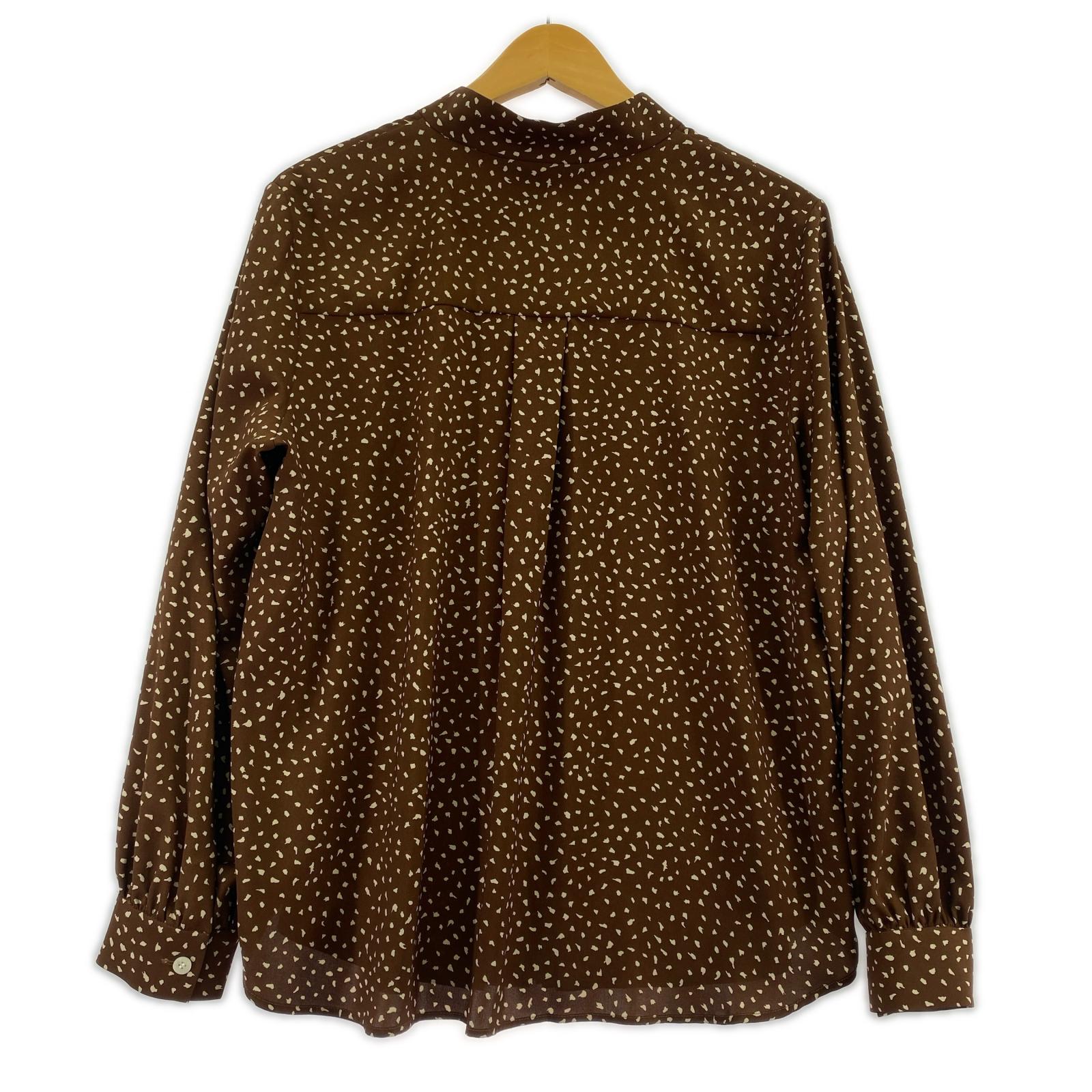 その他トップス グラフィカルメッシュプリントブラウス 38 BRW ブラウン