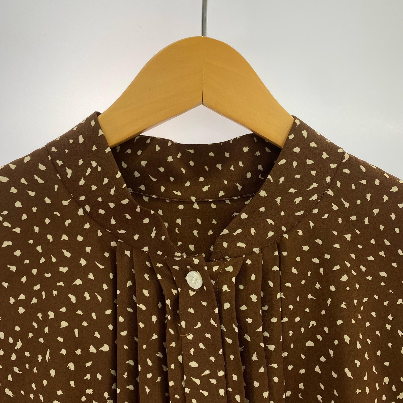 その他トップス グラフィカルメッシュプリントブラウス 38 BRW ブラウン