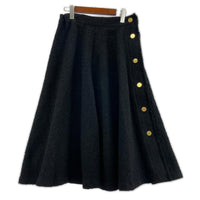 ロングスカート HALF WAIST SHIRRING SKIRT S BLK S ブラック