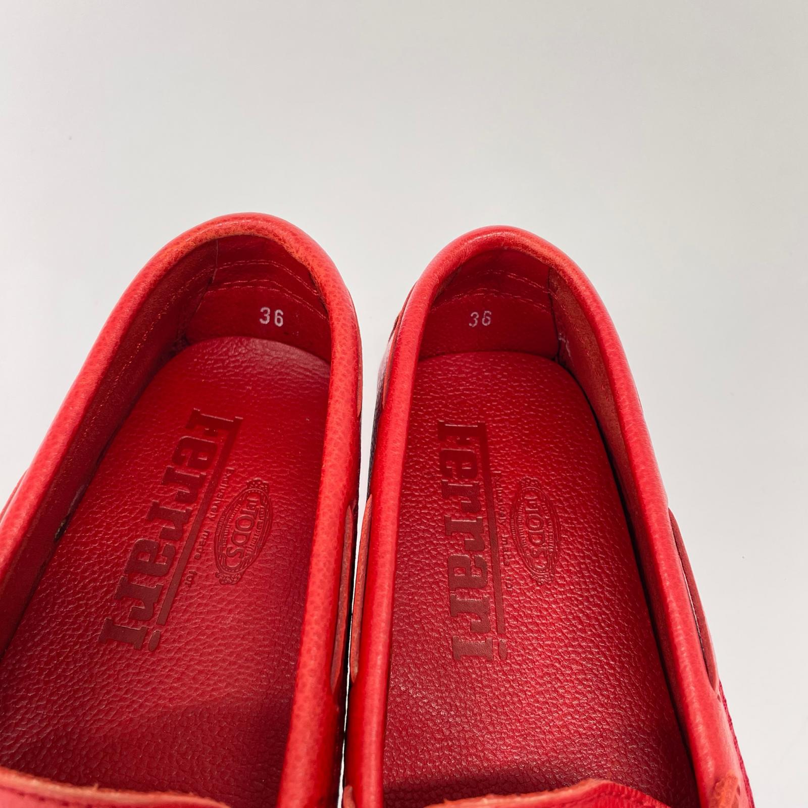 シューズ TODS FERRARI ドライビングシューズ 36 レッド