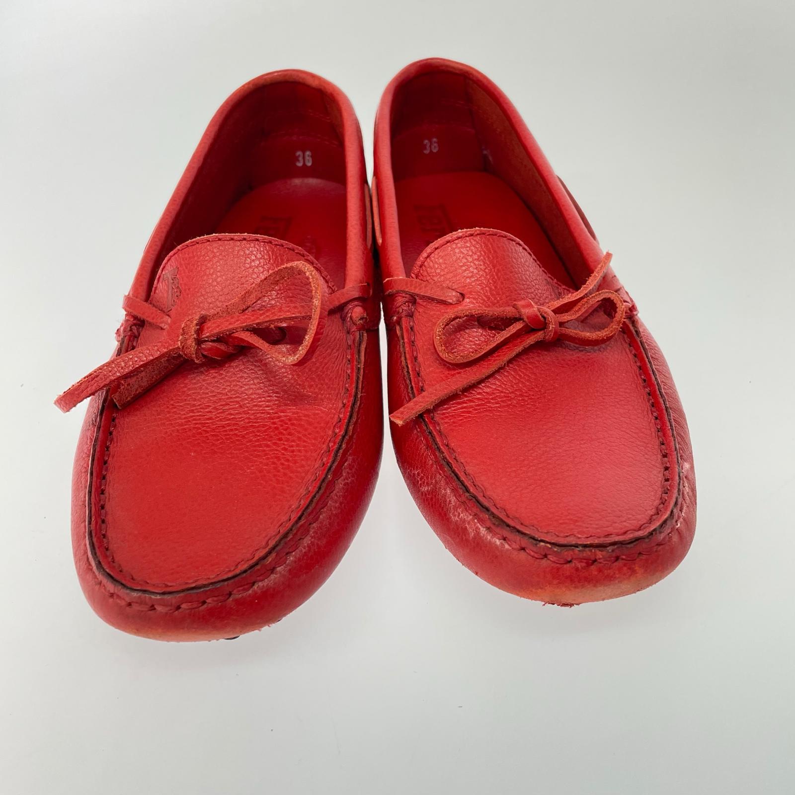 シューズ TODS FERRARI ドライビングシューズ 36 レッド