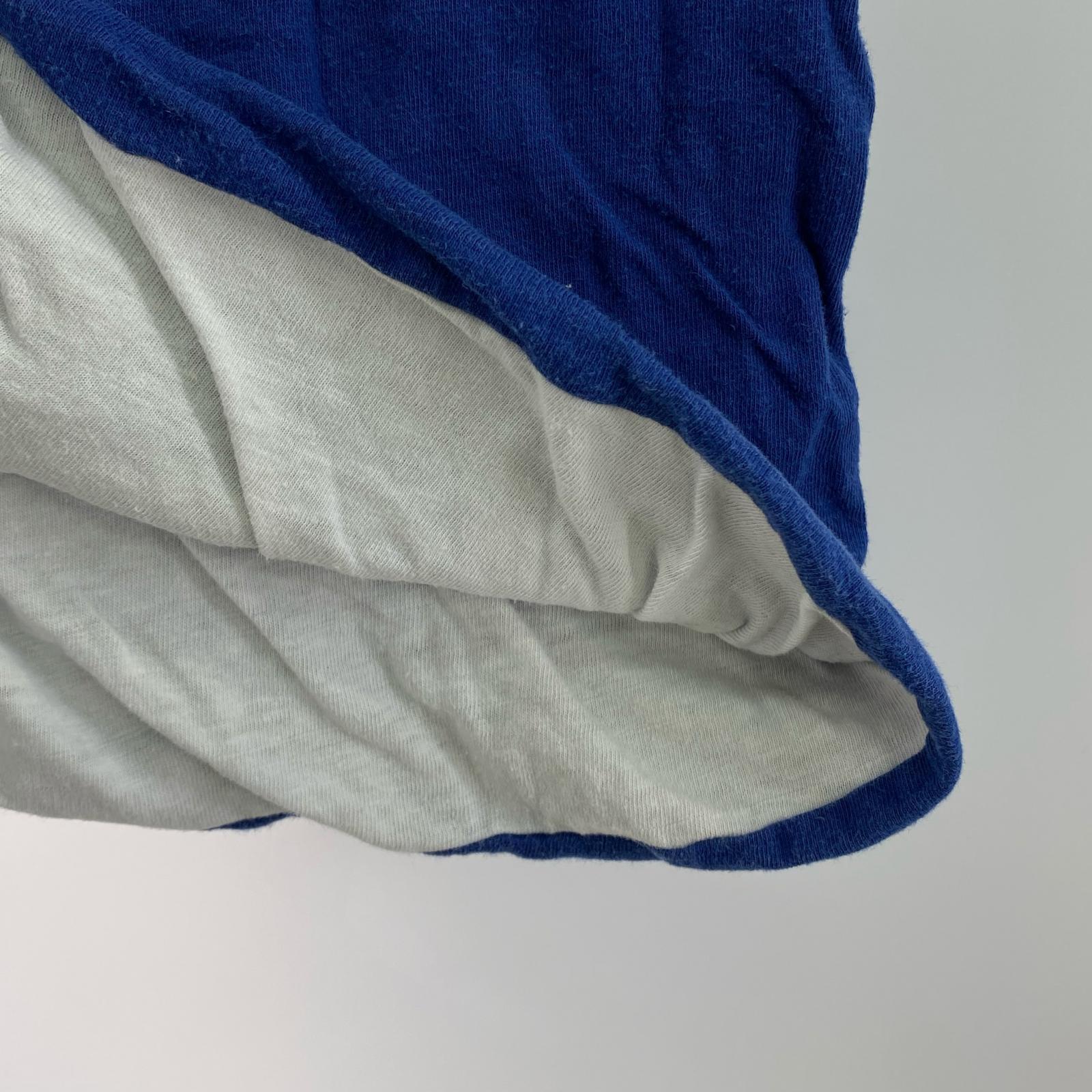 半袖Tシャツ Champion 70s バータグ ダブルフェイスプリントTee M ネイビー×ホワイト