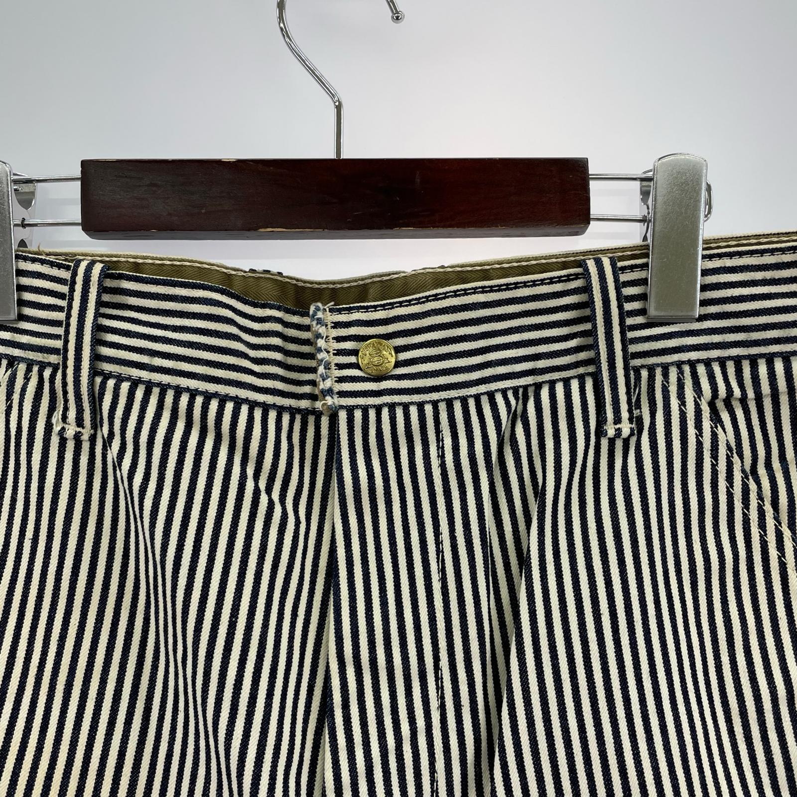 ショートパンツ LOT746 ヒッコリー インディゴ 白 (36)