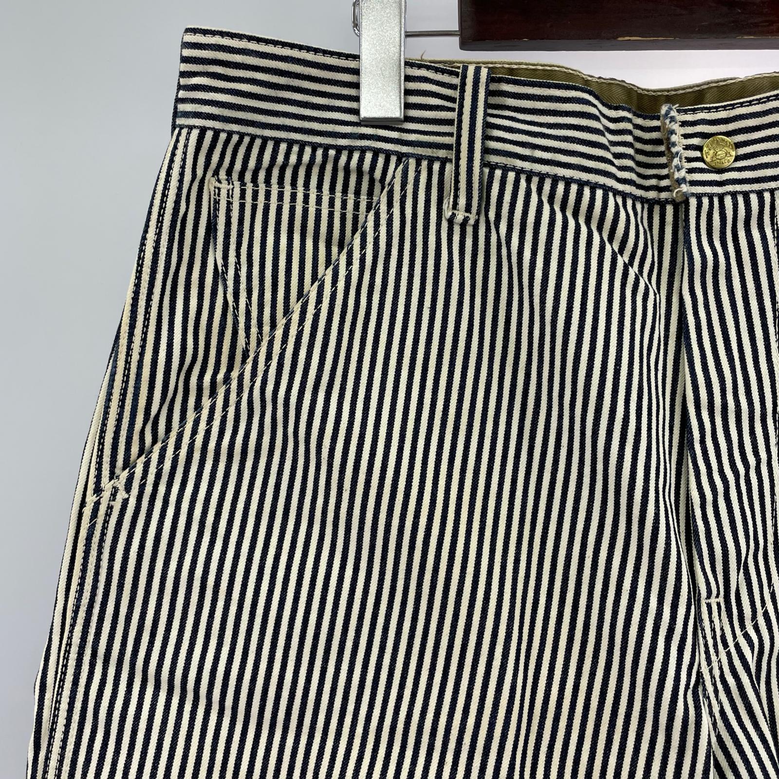 ショートパンツ LOT746 ヒッコリー インディゴ 白 (36)