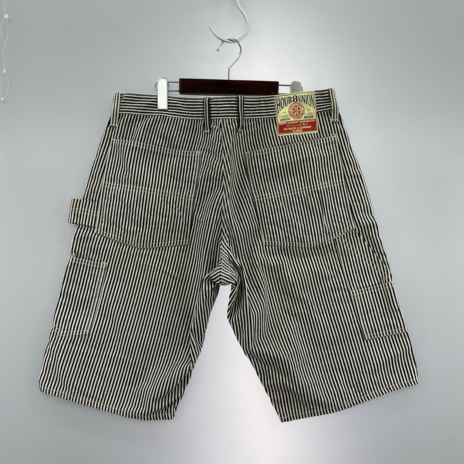 ショートパンツ LOT746 ヒッコリー インディゴ 白 (36)
