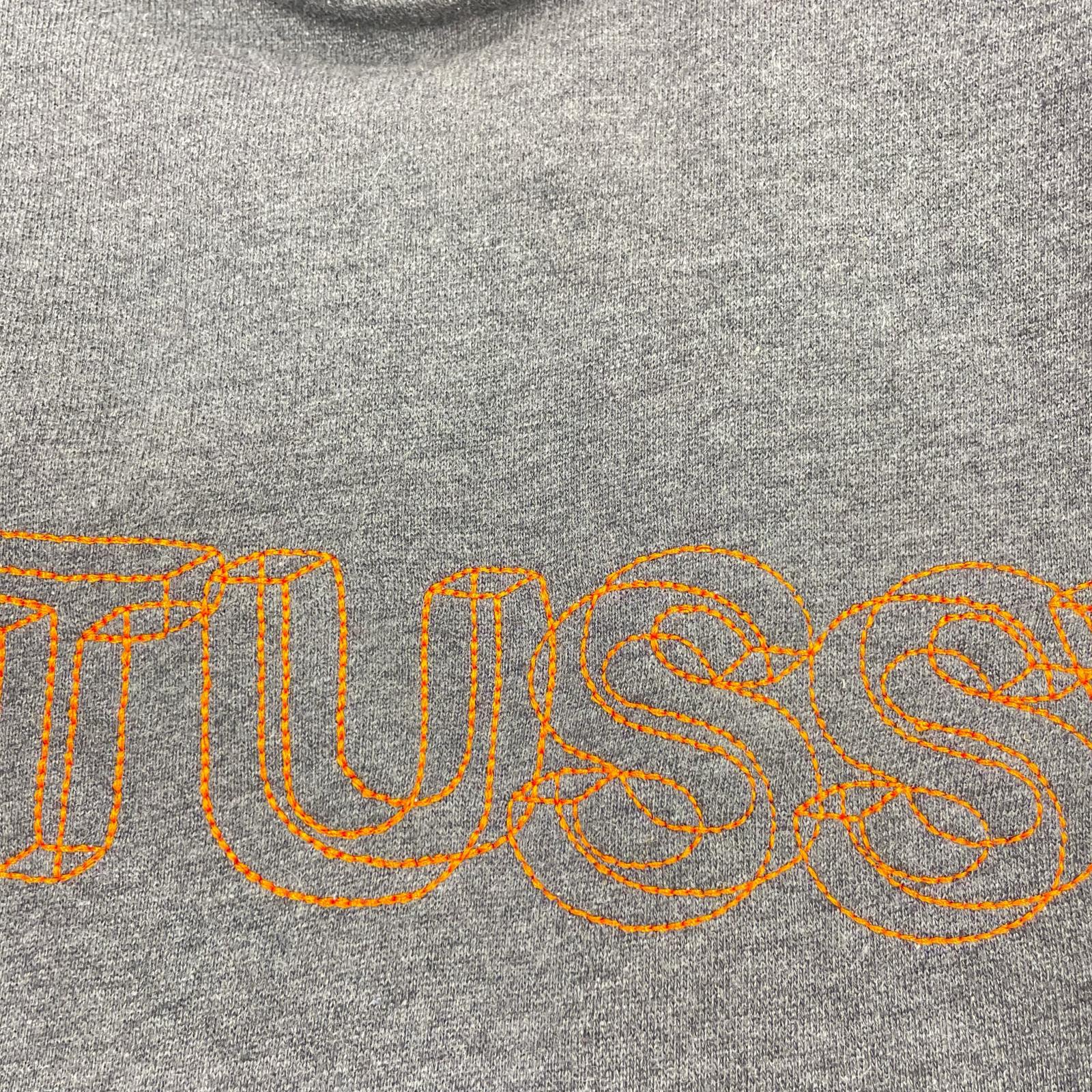 パーカー STUSSY 00s 刺繍ロゴ スウェットプルオーバーパーカー (XL) グレー