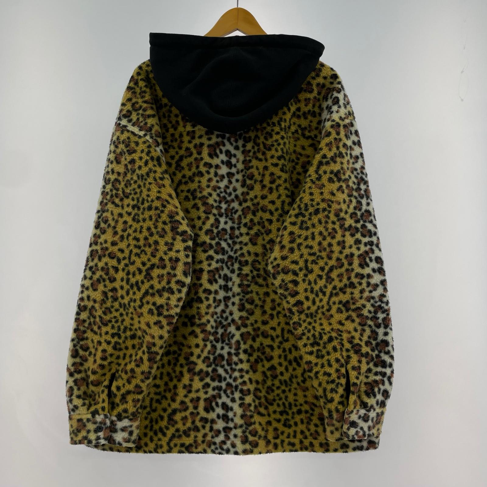 ジャケット Fleece Zip Up Hooded Shirt BrownLeopard