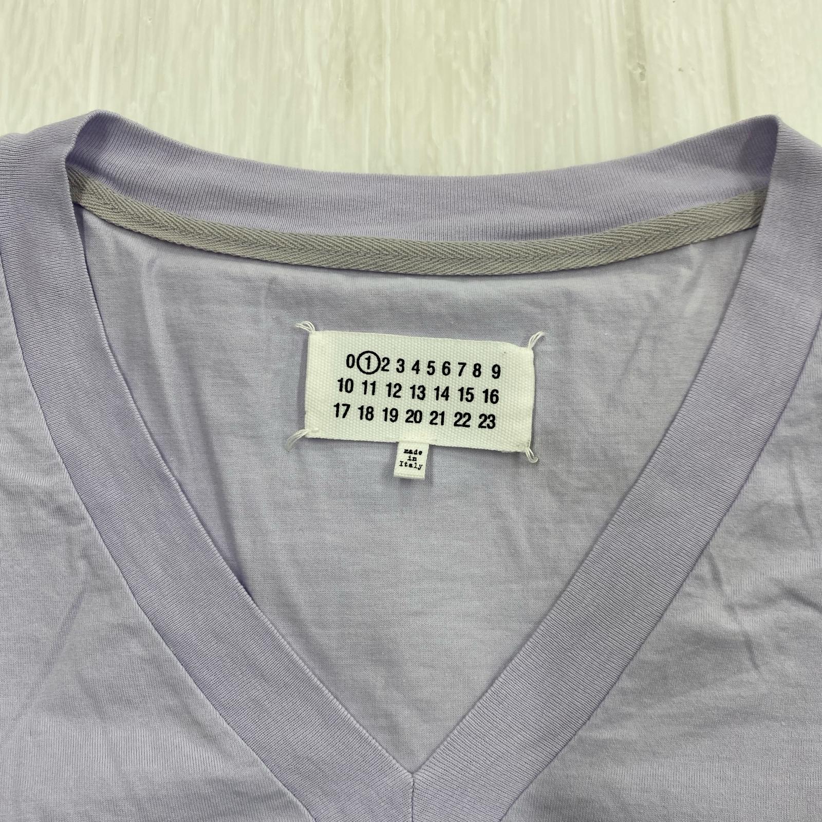 タンクトップ 14SS 変形 Vネック ノースリーブ S パープル M パープル