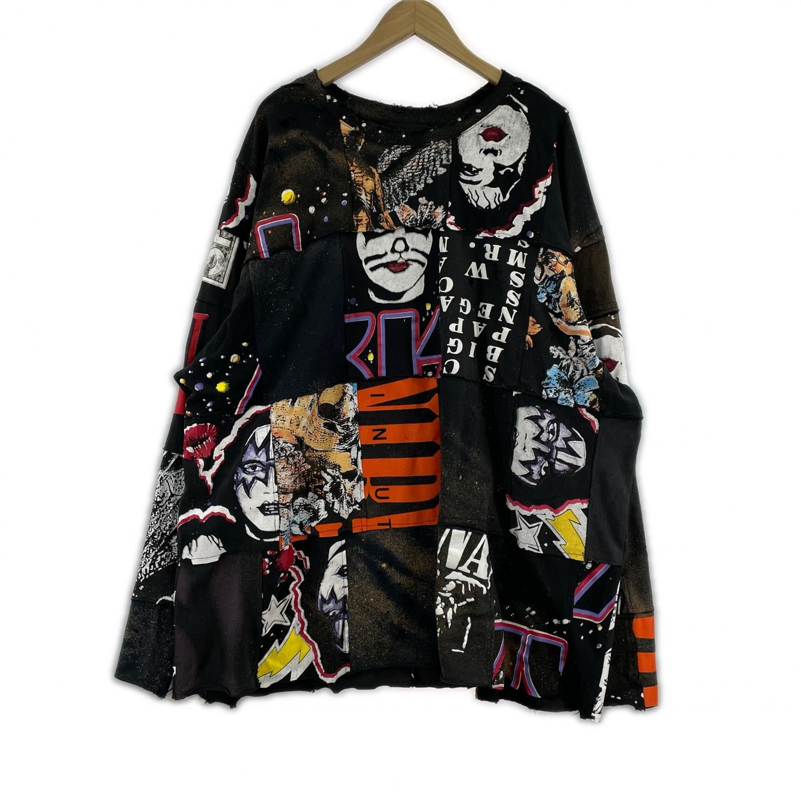 長袖Tシャツ ZAC VARGAS 解体再構築 リメイク パッチワークカットソー マルチカラー