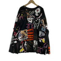 長袖Tシャツ ZAC VARGAS 解体再構築 リメイク パッチワークカットソー マルチカラー