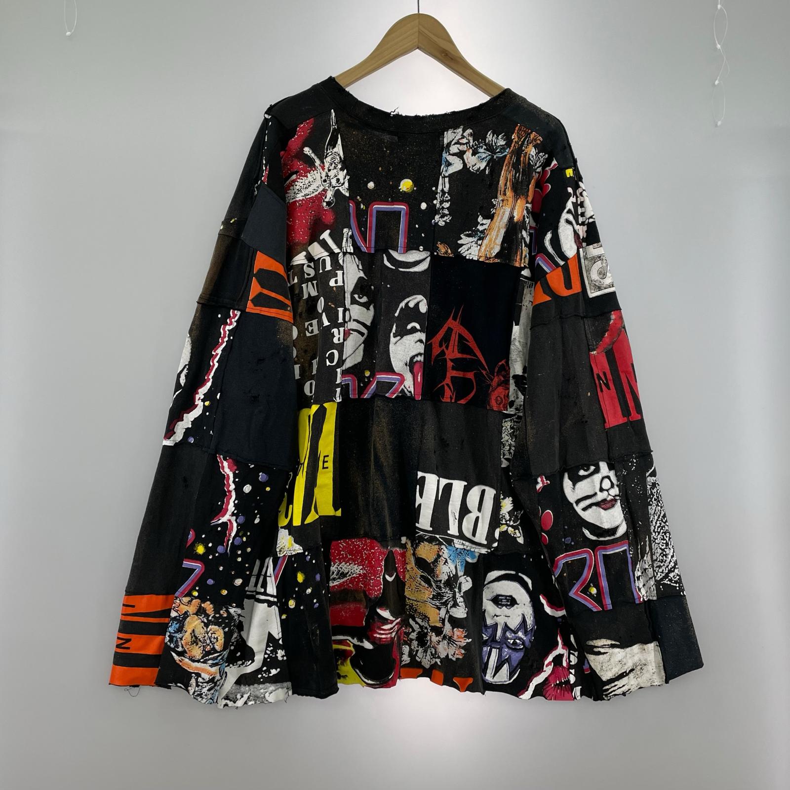 長袖Tシャツ ZAC VARGAS 解体再構築 リメイク パッチワークカットソー マルチカラー