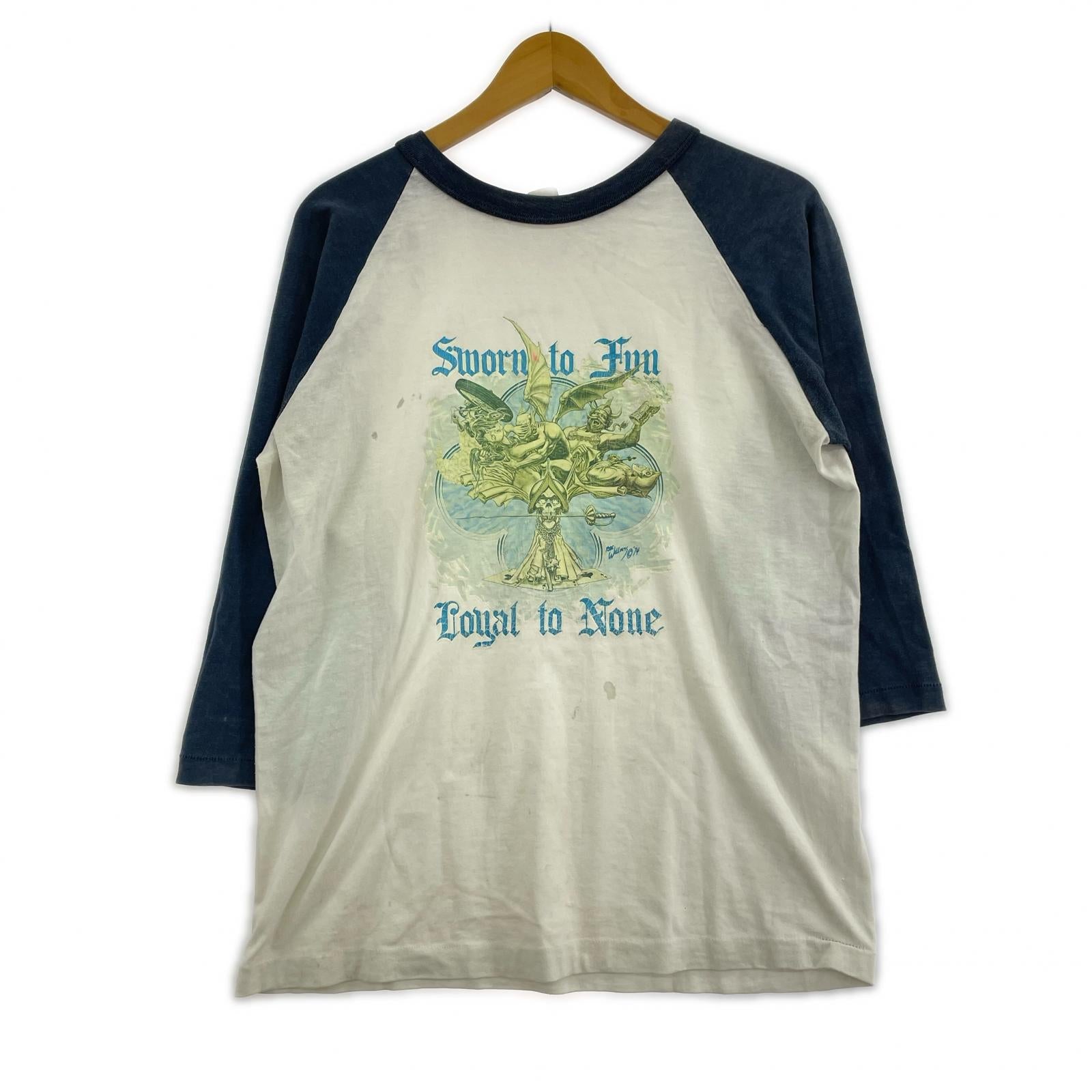 長袖Tシャツ 1974プリント転写 ロバート ウィリアムズ ホワイト/ネイビー