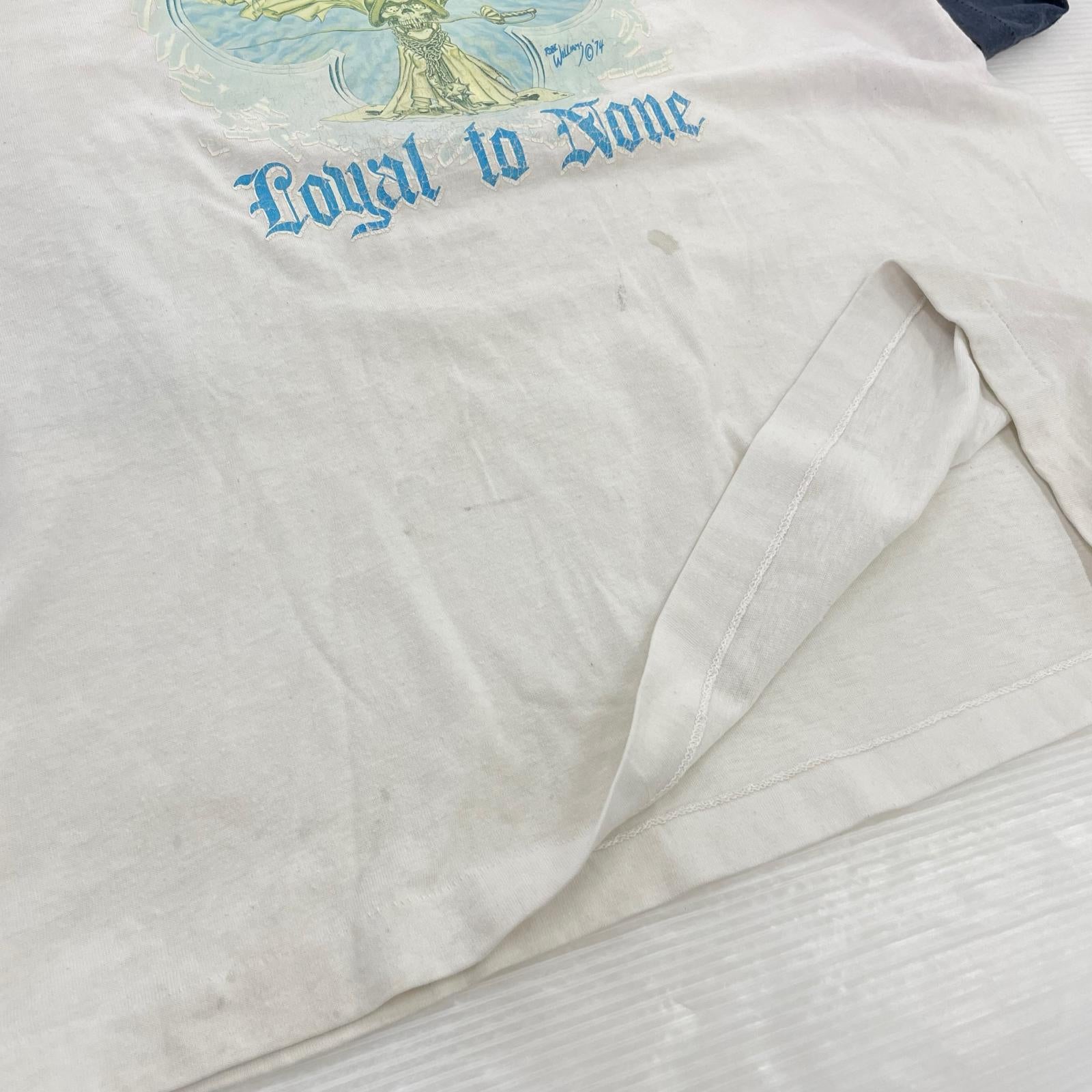 長袖Tシャツ 1974プリント転写 ロバート ウィリアムズ ホワイト/ネイビー
